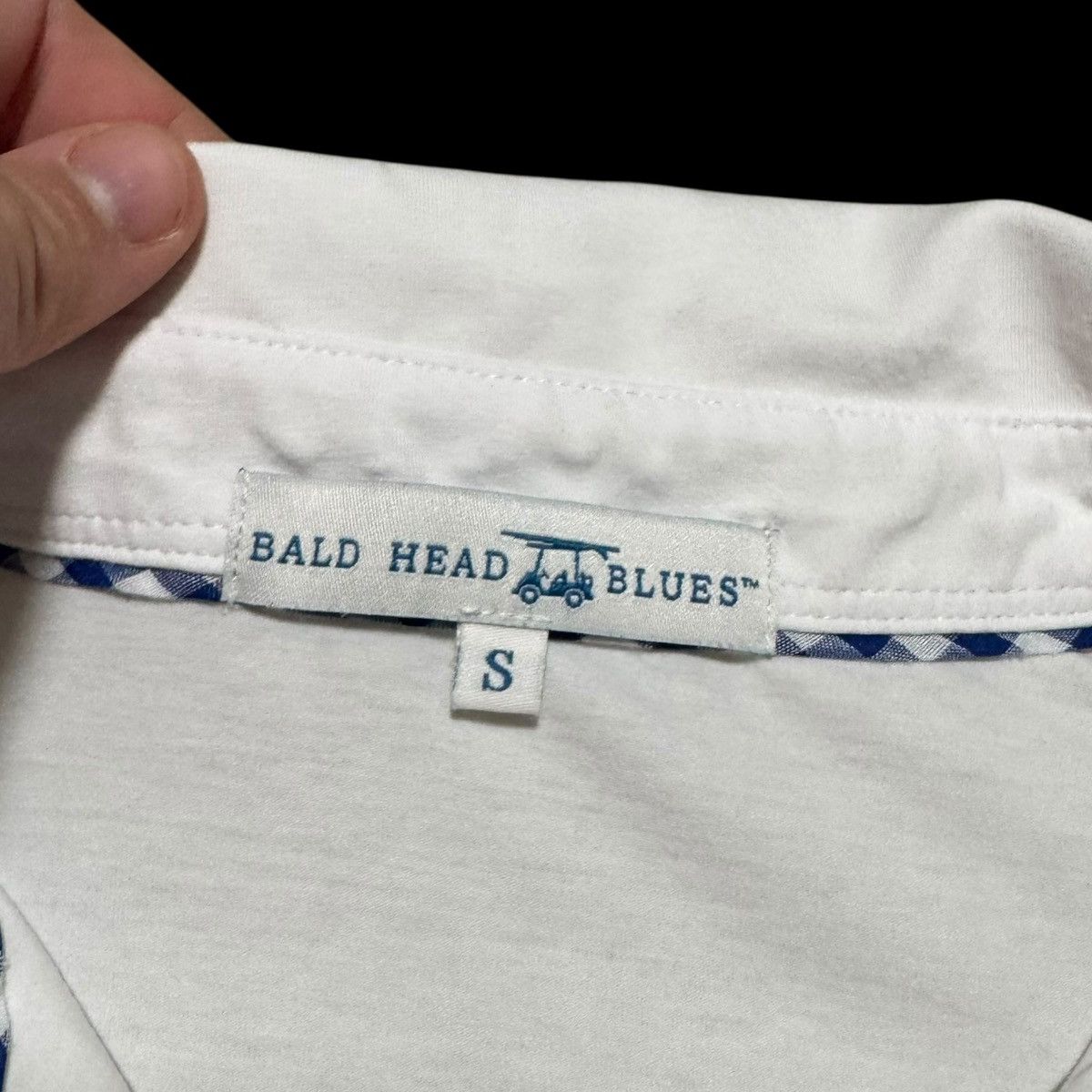 Other Bald Head Blues Stained Cotton Spandex Polo Shirt Adult S Size US S / EU 44-46 / 1 - 4 Thumbnail