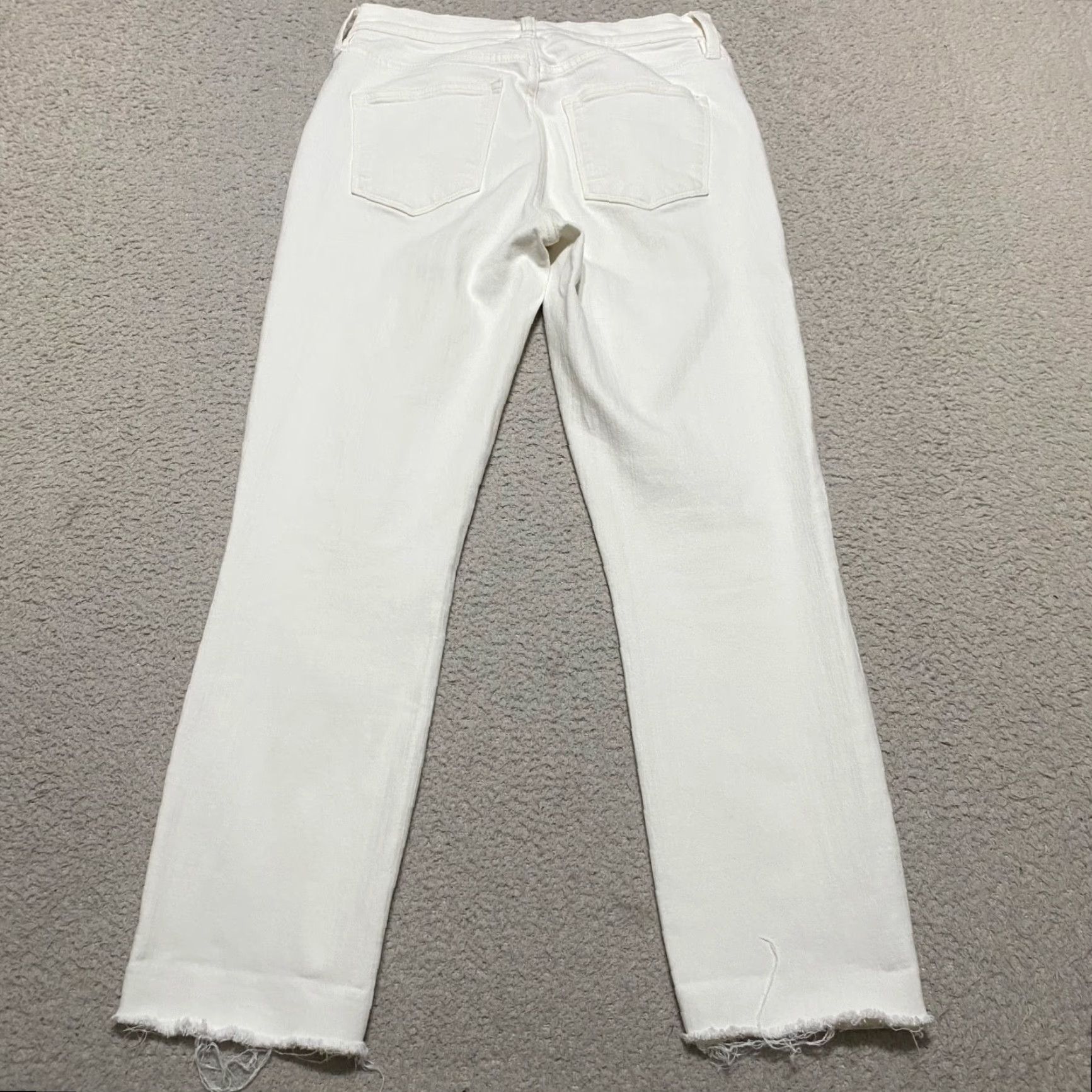 J.Crew VINTAGE J.CREW White Denim Light Wash Straight High Rise Jeans 26 Women Clean Modern Look Womens Jeans 26 in Inseam 24 in Cotton Polyester Spandex Size 26" / US 2 / IT 38 - 2 Thumbnail
