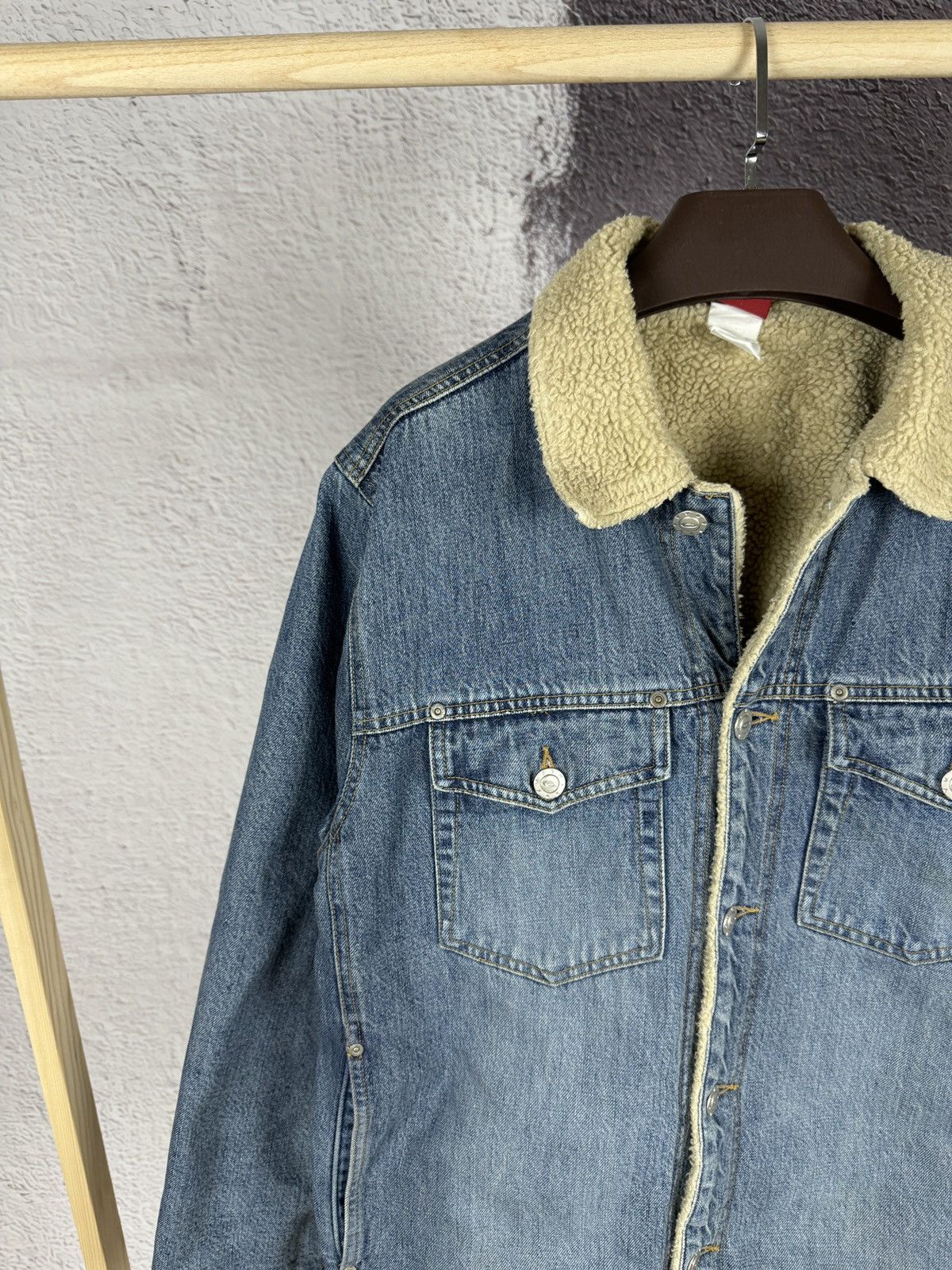 Oakley Vintage y2k Oakley Lined Sherpa Denim Jacket Four Pocket Size US L / EU 52-54 / 3 - 3 Thumbnail