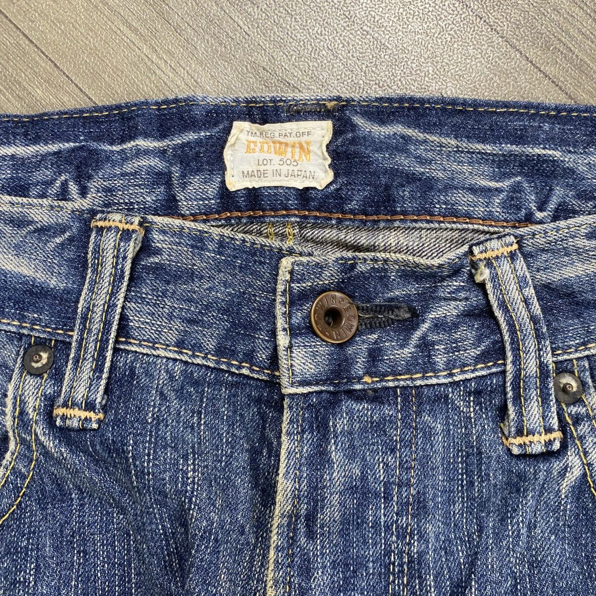 Edwin 1990s Vintage Edwin 505Z Selvedge Japan Faded Jeans 32x34 Size US 32 / EU 48 - 9 Thumbnail