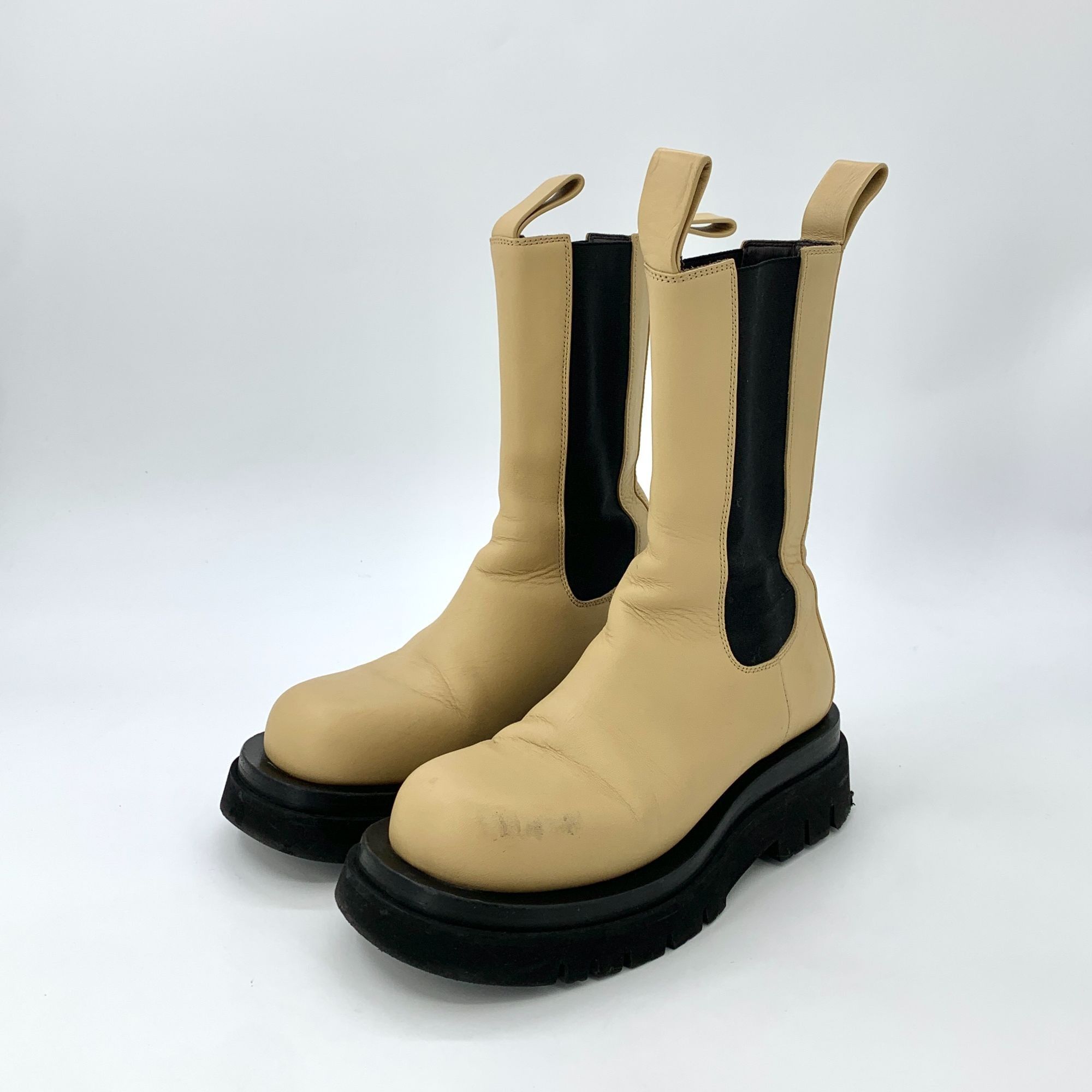 Bottega Veneta Bottega Veneta Womens Yellow Leather Platform Chelsea Boots Size US 6 / IT 36 - 8 Thumbnail