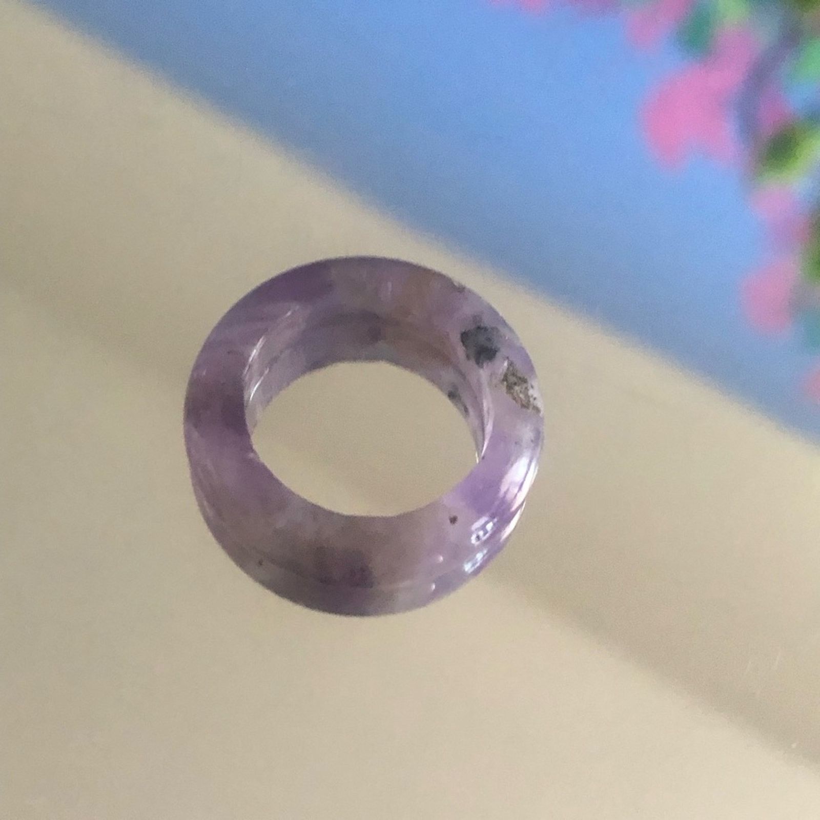 Handmade Handcrafted genuine amethyst stone band ring 6 Size ONE SIZE - 4 Thumbnail
