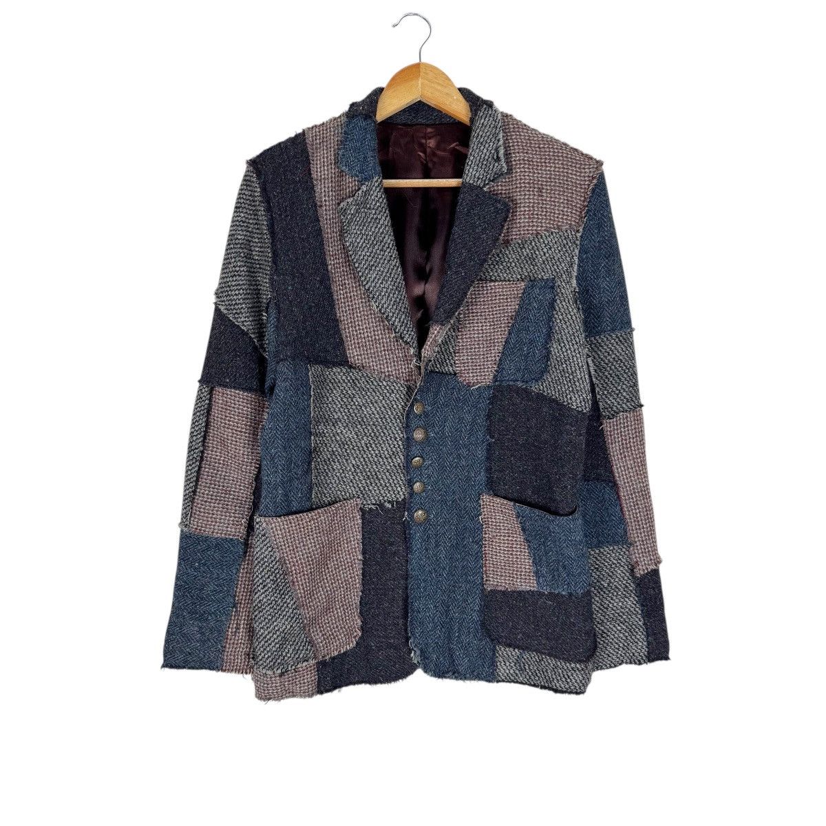 Harris Tweed 🔥HARRIS TWEED PATCHWORK BALMACAAN COAT BLAZER Size US M / EU 48-50 / 2 - 5 Thumbnail