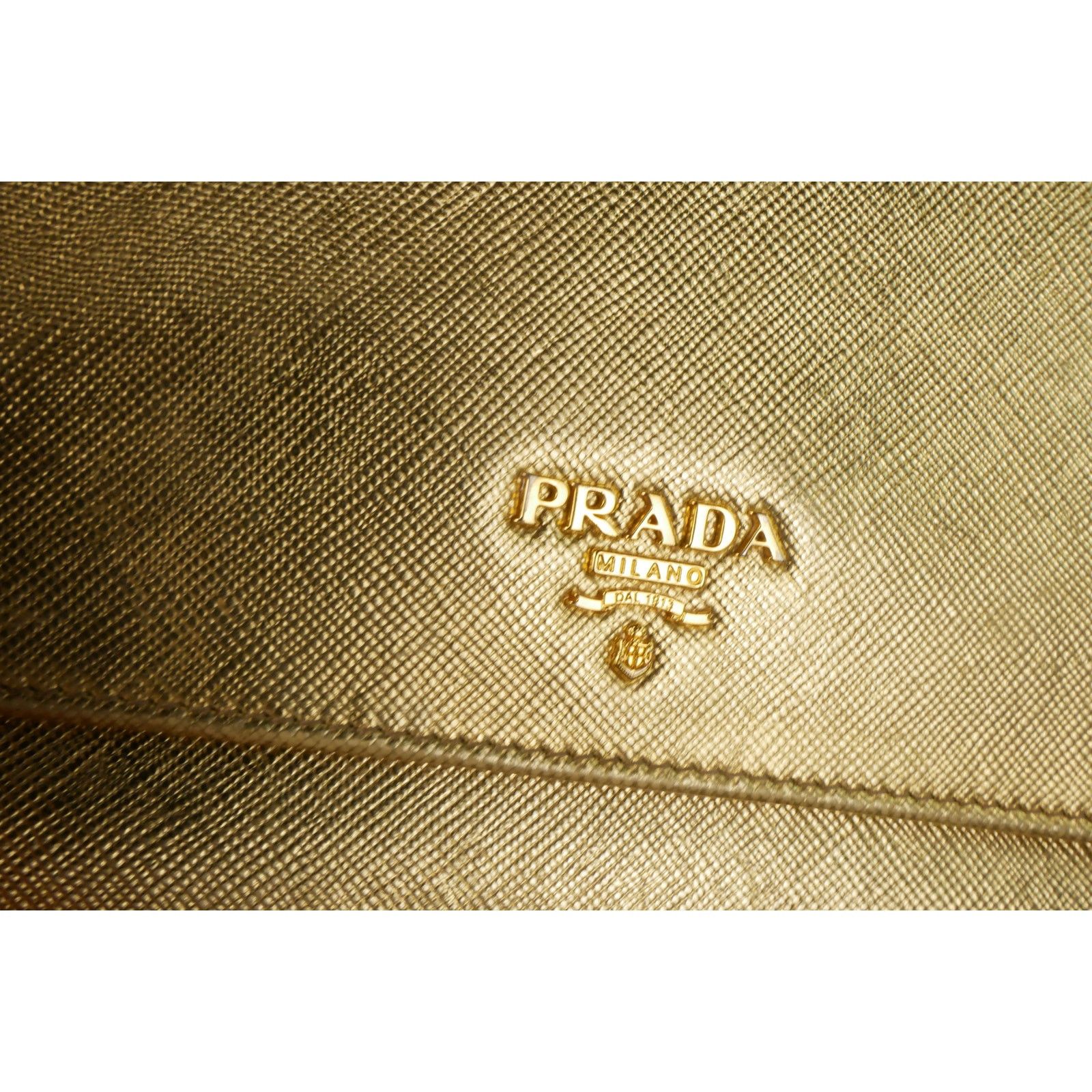 Prada Metallic Gold Shine Leather Crossbody Bag Size ONE SIZE - 6 Thumbnail