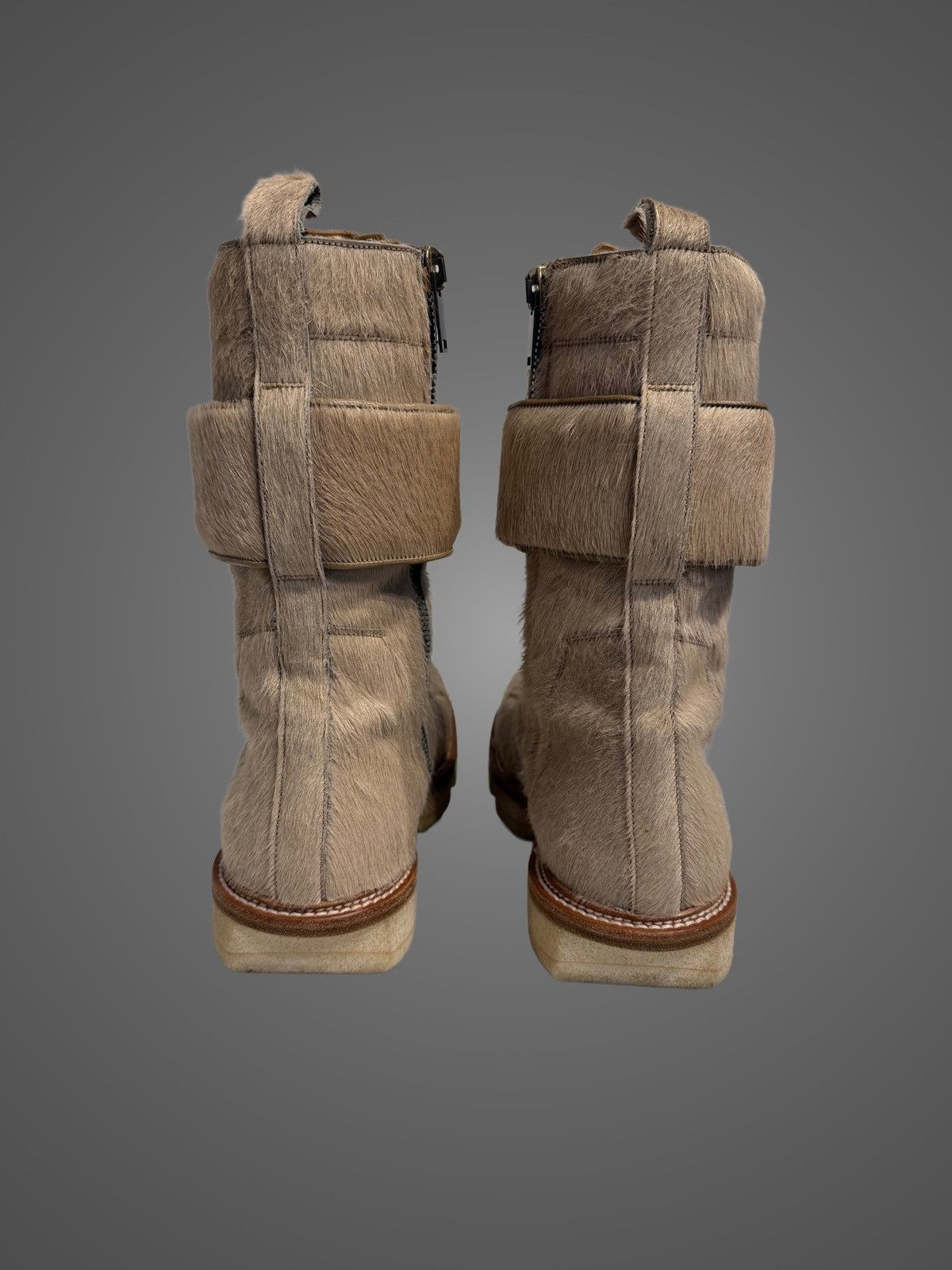 Rick Owens Rick Owens Ponyhair Megatooth Runway Hi-Top Boots from AW13 Size US 13 / EU 46 - 4 Thumbnail