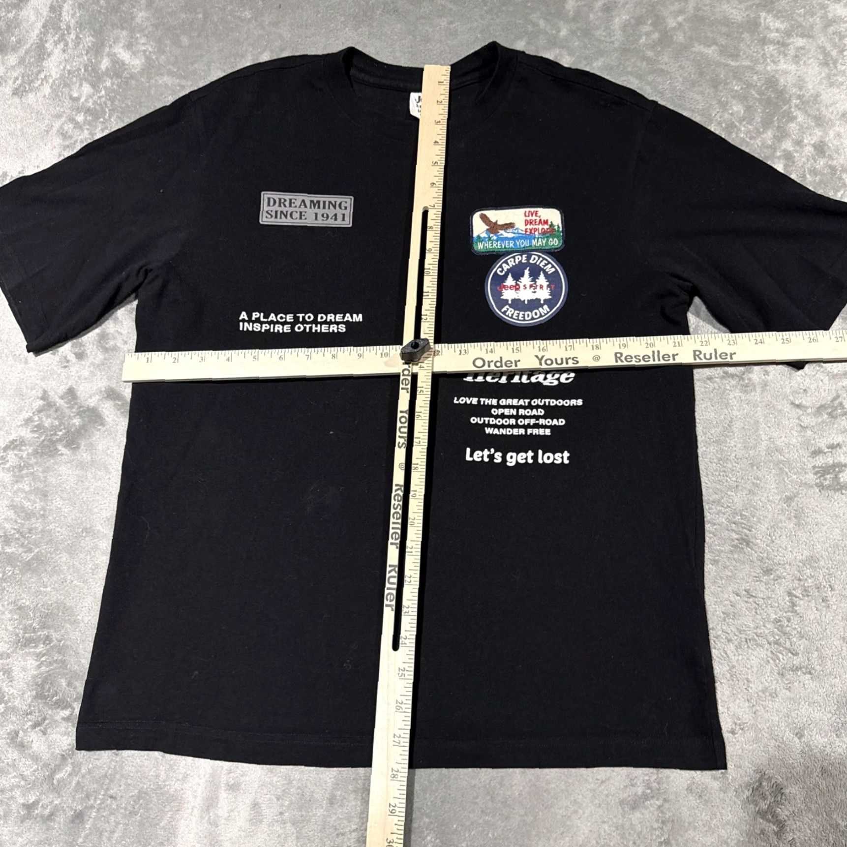 Jeep Jeep Spirit T Shirt Mens Size Medium Black Heritage Embroidered Patch Shirt Men Size US M / EU 48-50 / 2 - 4 Thumbnail