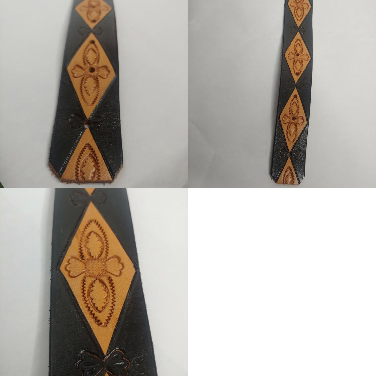 Vintage VINTAGE Belt Western Tooled Leather Brown Tribal Bird Oval Buckle Cowboy 30-35" Size ONE SIZE - 8 Thumbnail