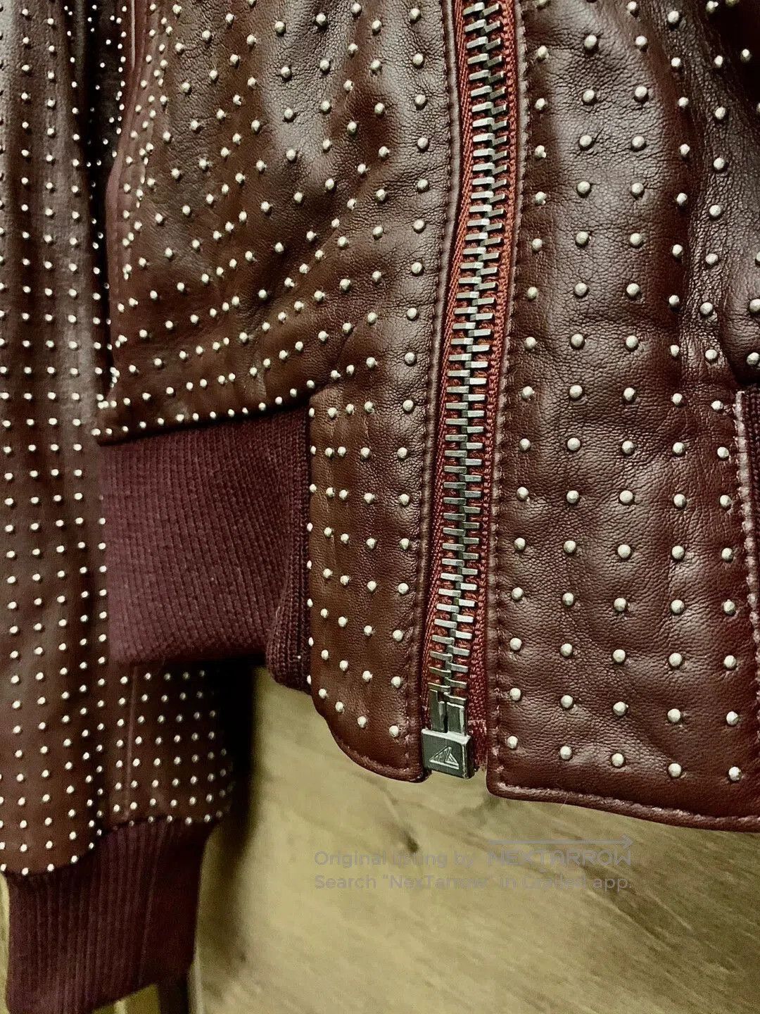 Dior Red Studded Leather Bomber Jacket. Size US S / EU 44-46 / 1 - 5 Thumbnail