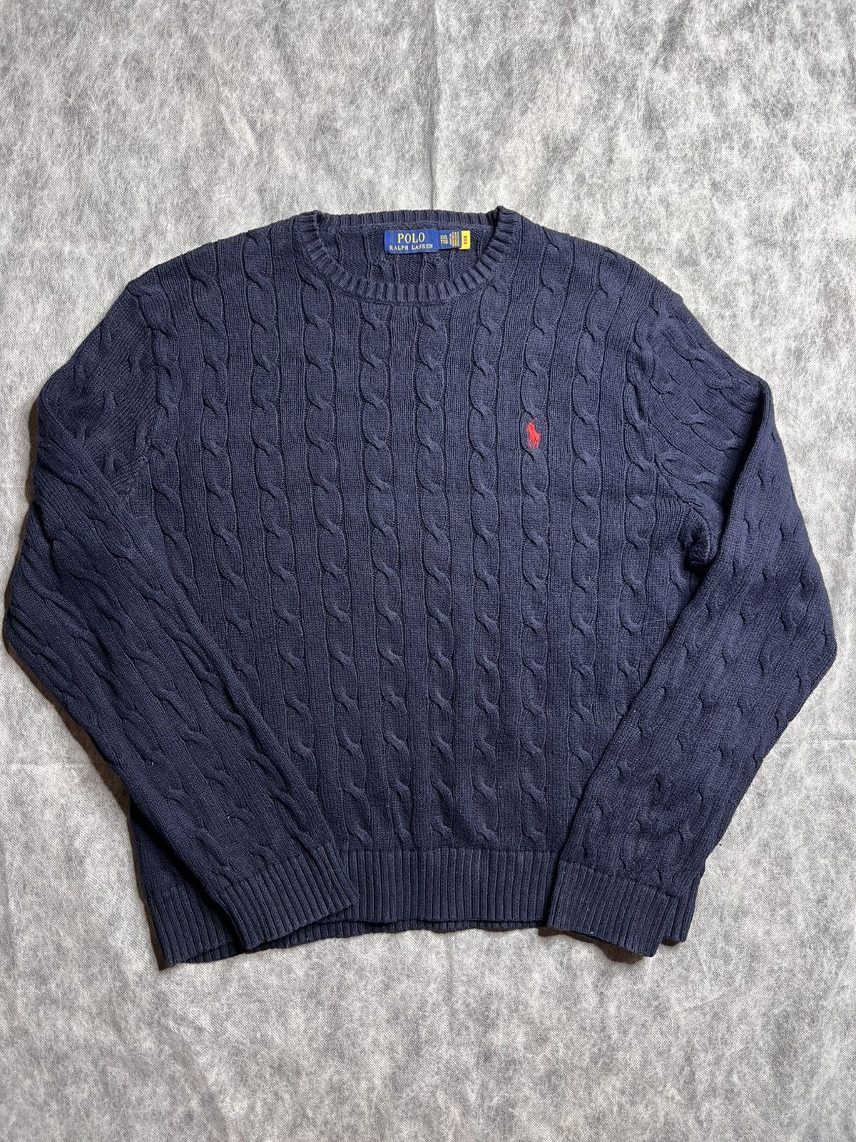 Polo Ralph Lauren Classic Cable Sweater Polo Blue Size US XXL / EU 58 / 5 - 1 Thumbnail