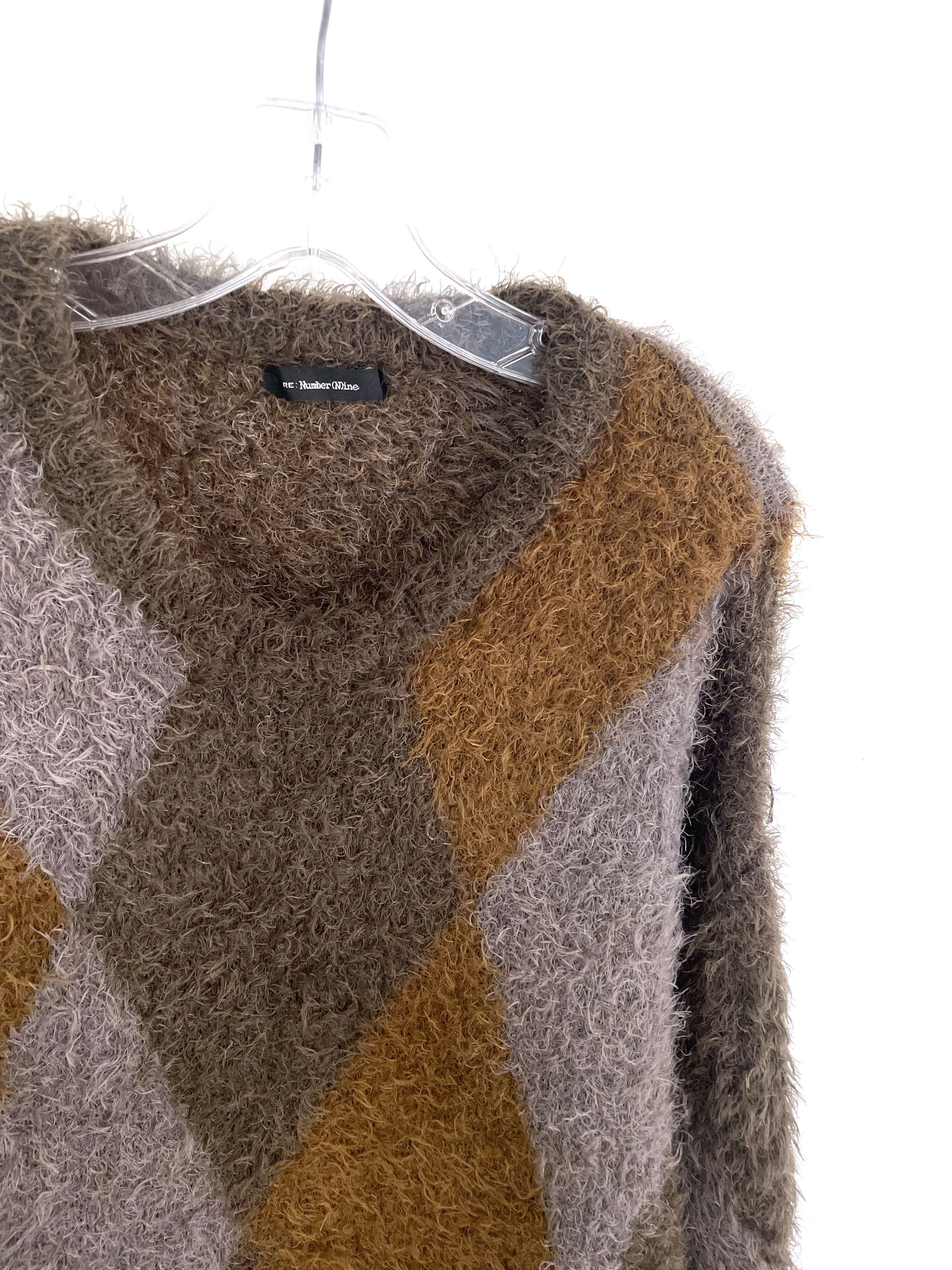 Number (N)ine Fuzzy Argyle Sweater Size US L / EU 52-54 / 3 - 4 Thumbnail