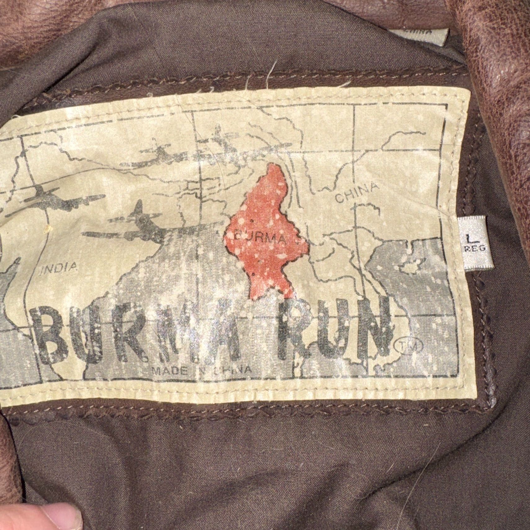Vintage VINTAGE Burma Run Bomber Jacket Mens Large Brown Leather 24X25 Urban Vintage 80s Biker Military Pilot Jacket Mens Daywear Size US L / EU 52-54 / 3 - 3 Thumbnail
