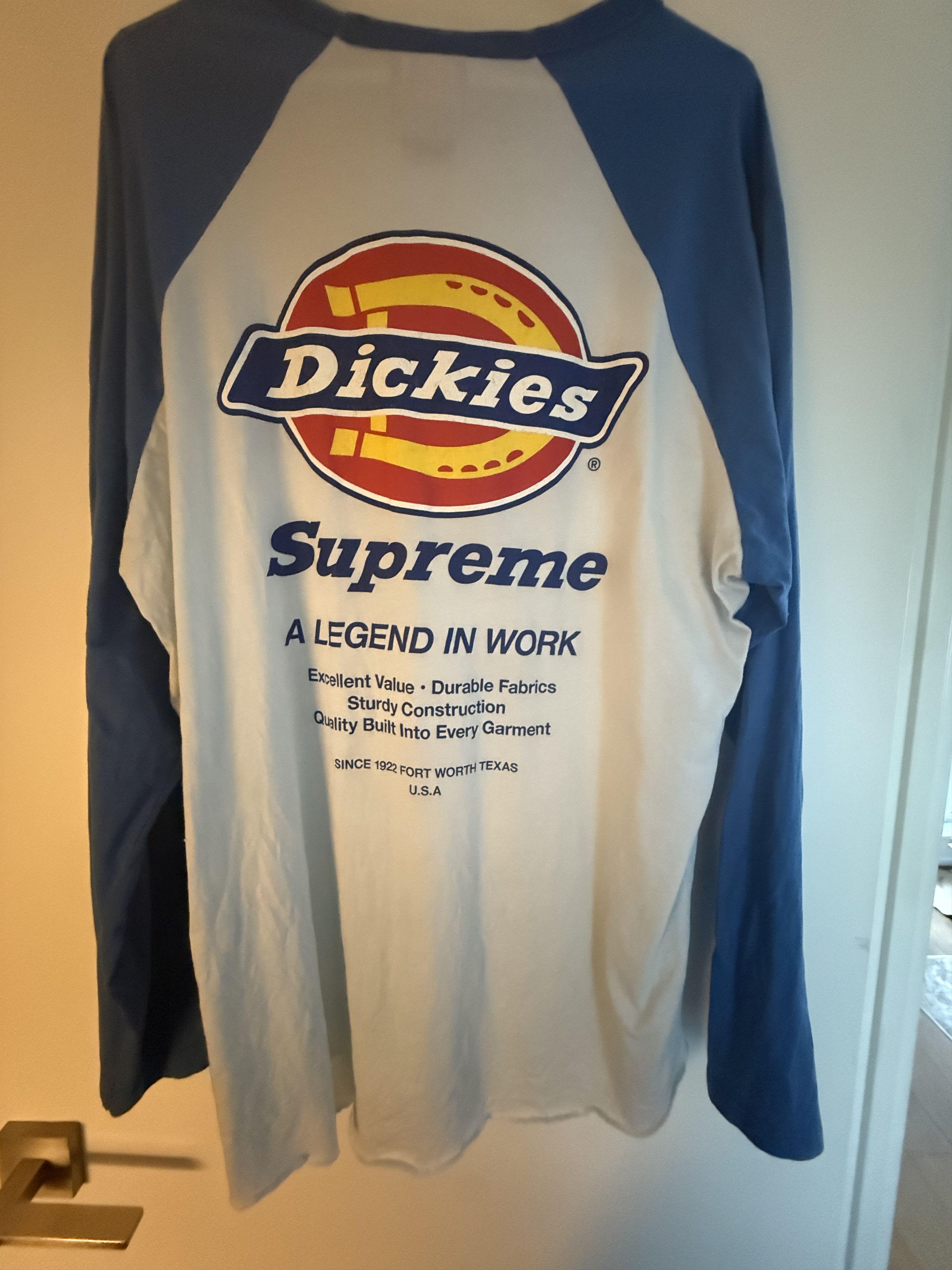 Dickies × Supreme Supreme x Dickies Long Sleeve Blue & White Size US L / EU 52-54 / 3 - 2 Thumbnail