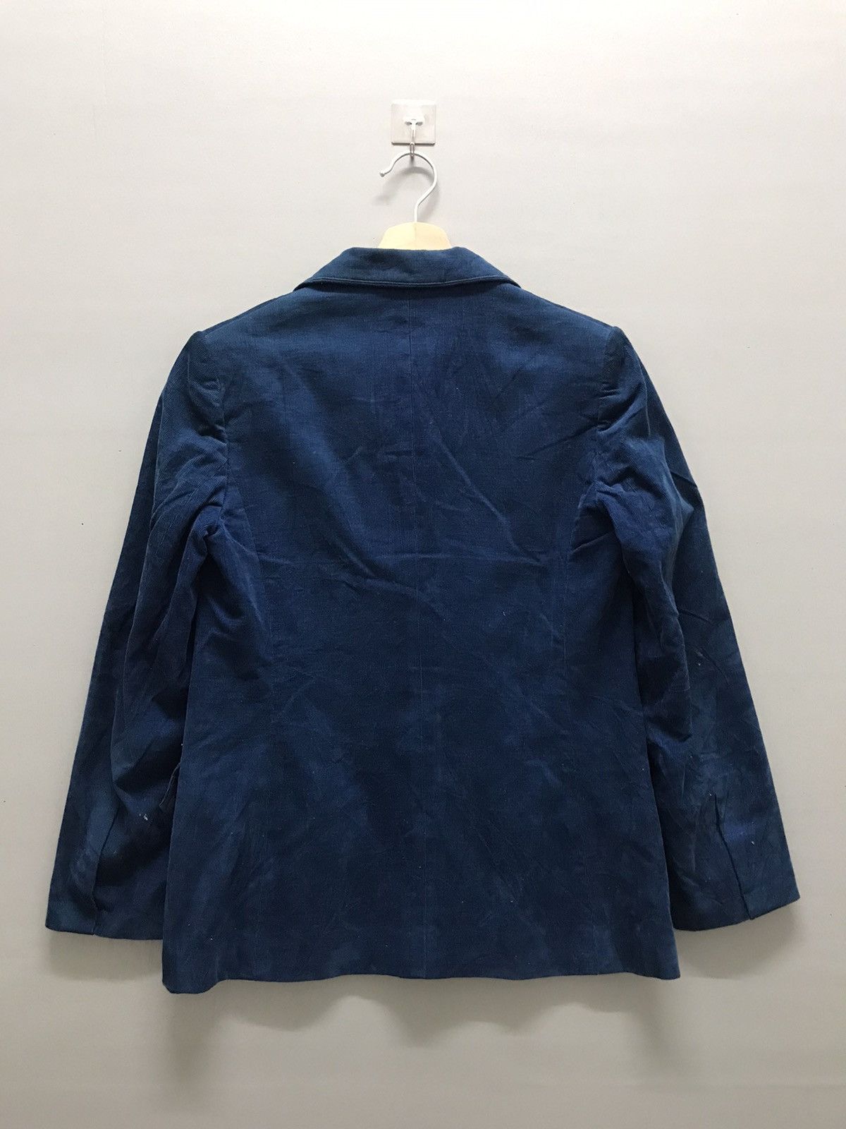 Yves Saint Laurent Vintage 90s Yves Saint Lauren Blue Velvet Blazer Size 40S - 7 Thumbnail