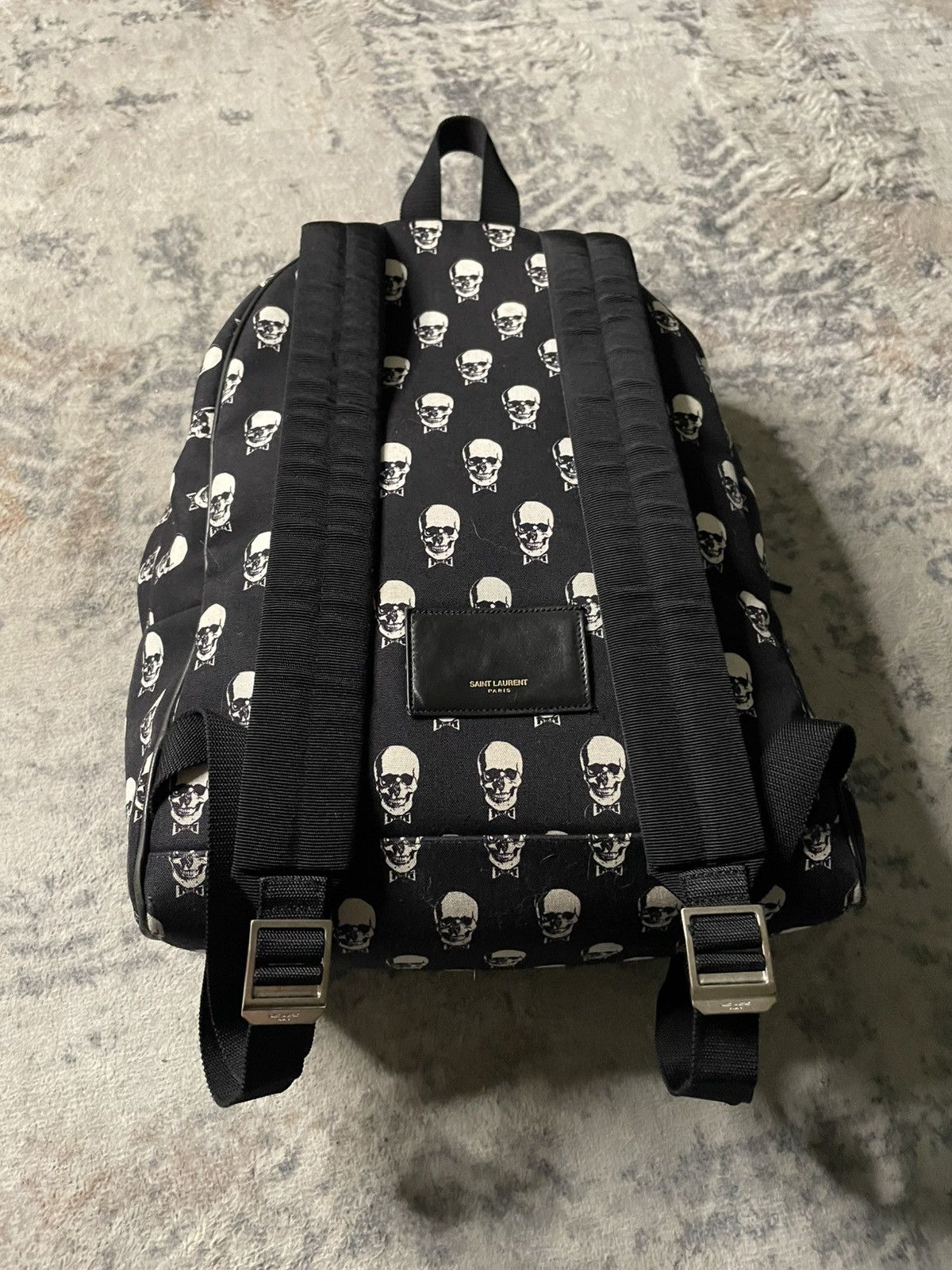 Saint Laurent Skull Canvas Backpack display picture 1