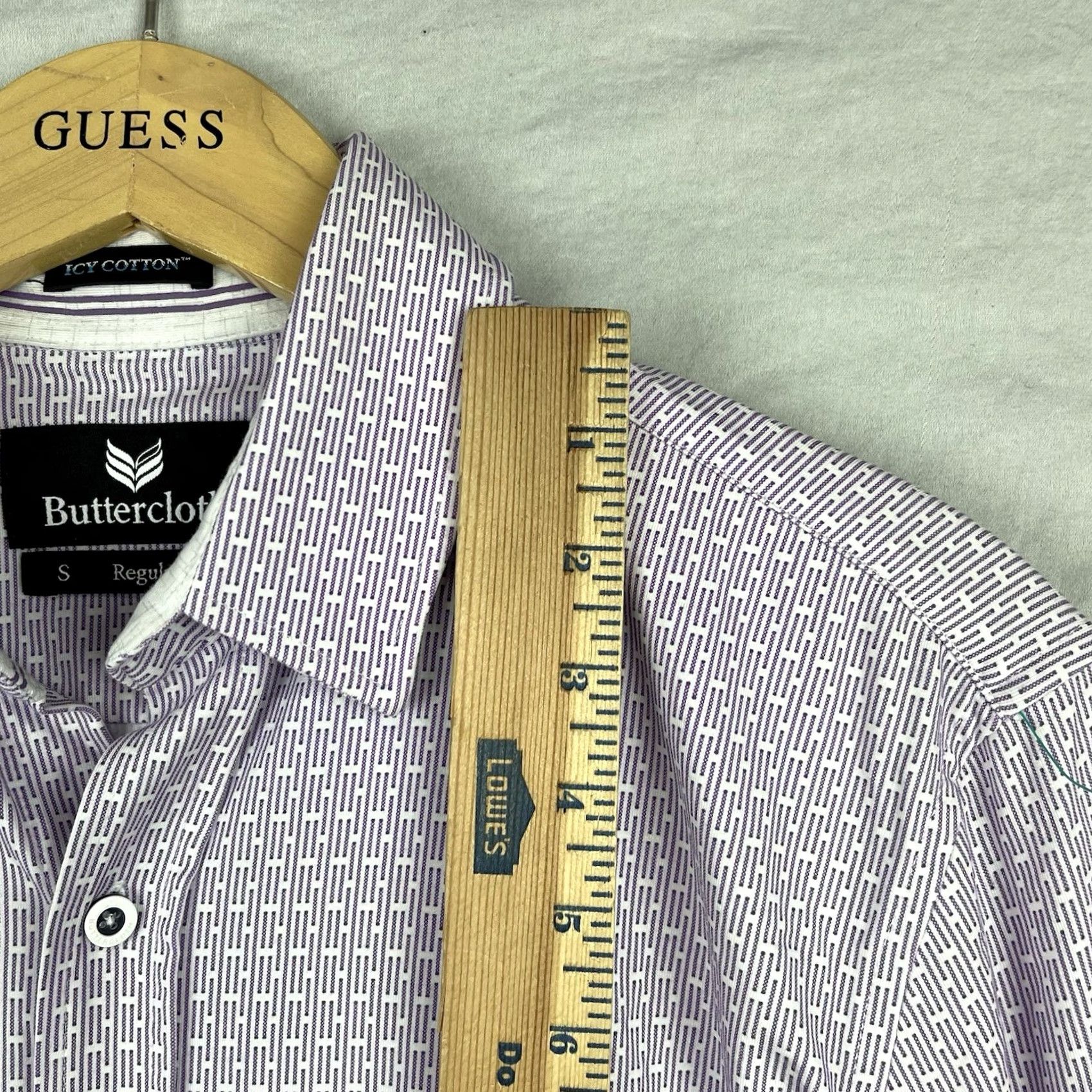 Vintage Buttercloth Shirt Men Small Icy Cotton Button Up Regular Fit Stretch Long Sleeve Size US S / EU 44-46 / 1 - 4 Thumbnail