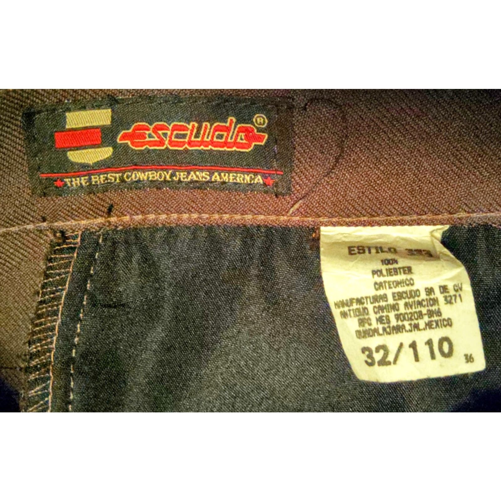 Vintage VINTAGE Escudo Jeans Cowboy Brown 333 Estilo Men's 32 x 32 5-Pocket Denim Polyester Black Label Cowboys Southwestern Solid Brown Jeans Mens Size US 32 / EU 48 - 5 Thumbnail