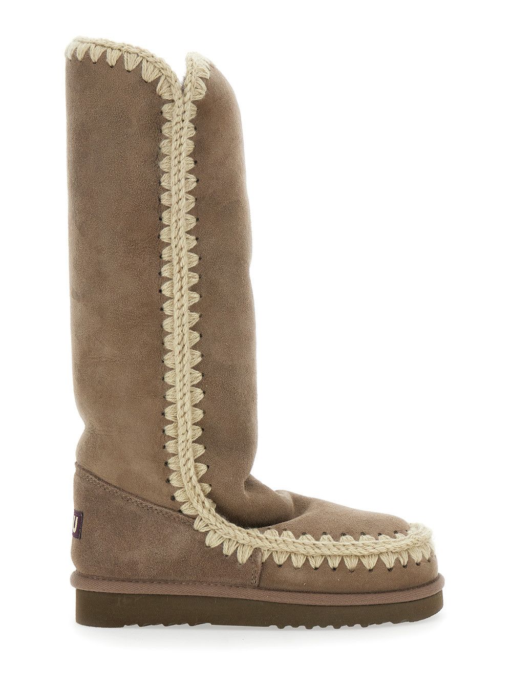 Mou 'Eskimo' Grey Boots with Braided Effect and Logo Patch on the Rear in Leather Woman Size US 11 / IT 41 - 1 Thumbnail