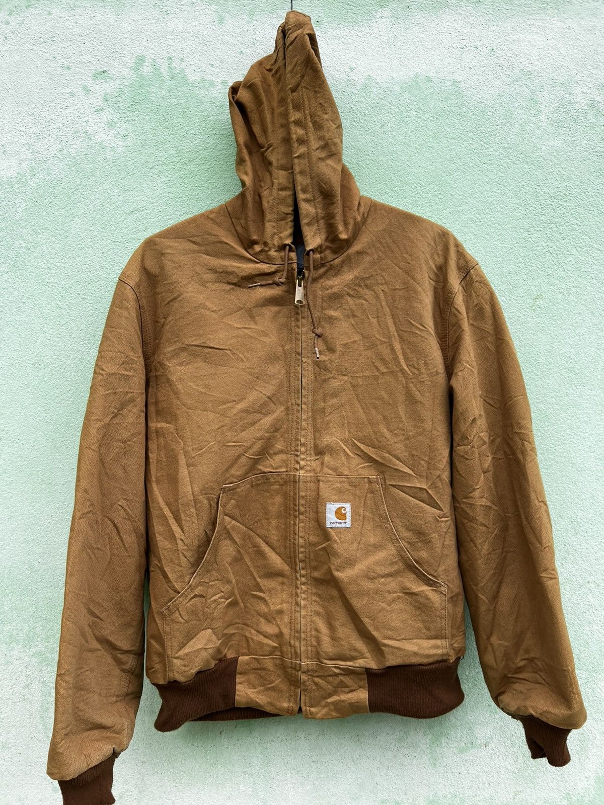 Carhartt VTG Carhartt J131 BRNThermal Lined Hoodie Jacket Made In USA Size US L / EU 52-54 / 3 - 7 Thumbnail