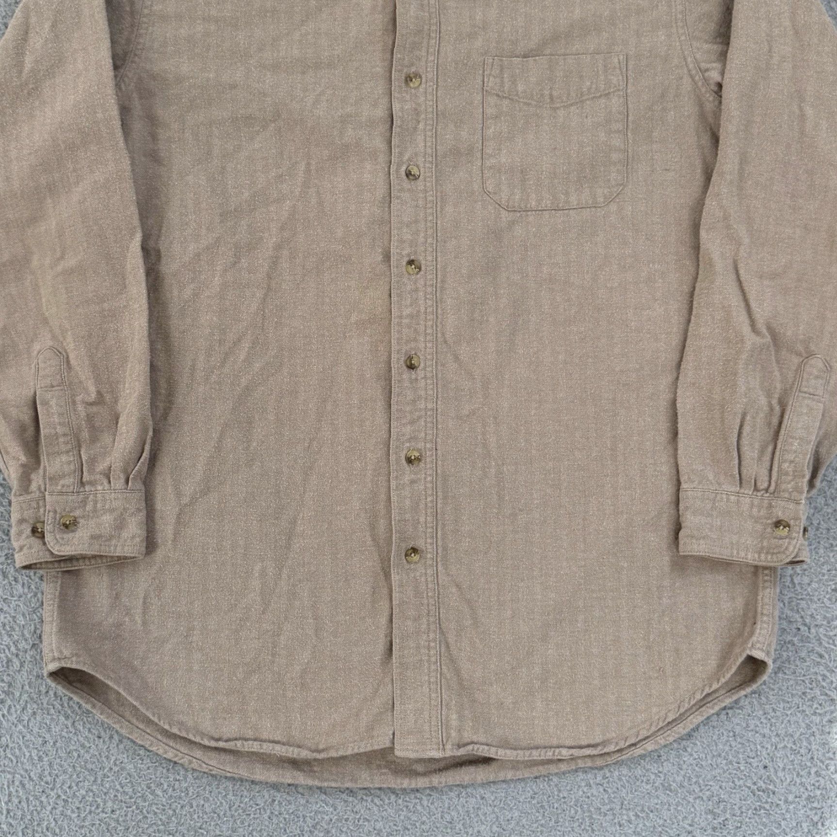Vintage VINTAGE LL Bean Shirt Mens Large Tall Beige Button Chamois Flannel Hunting USA Size US L / EU 52-54 / 3 - 2 Thumbnail