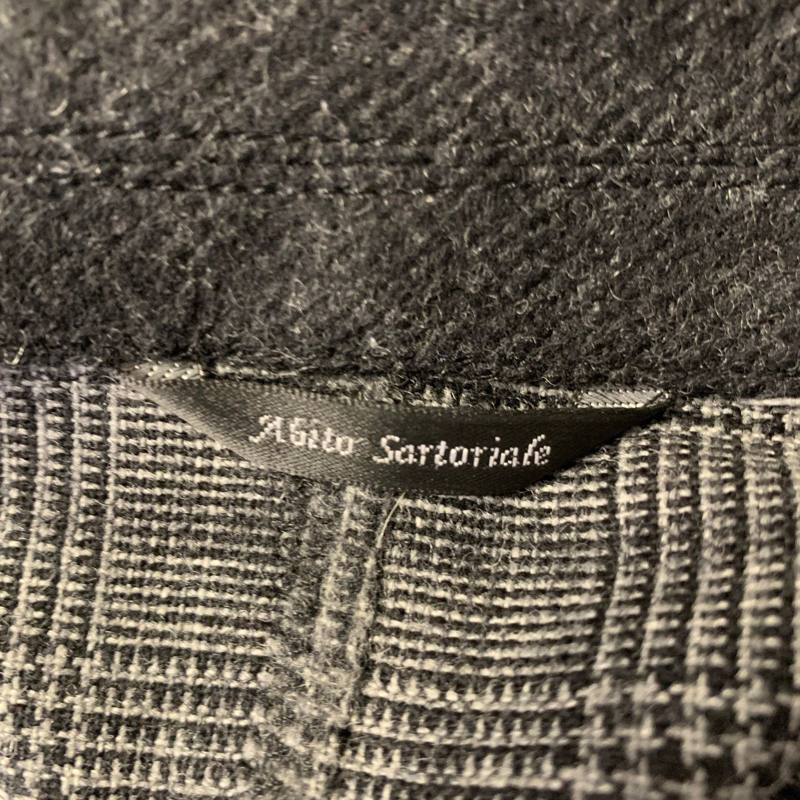 Other ABITO SARTORIALE L Grey Plaid Colorblock Wool Sport Coat Size US L / EU 52-54 / 3 - 6 Thumbnail