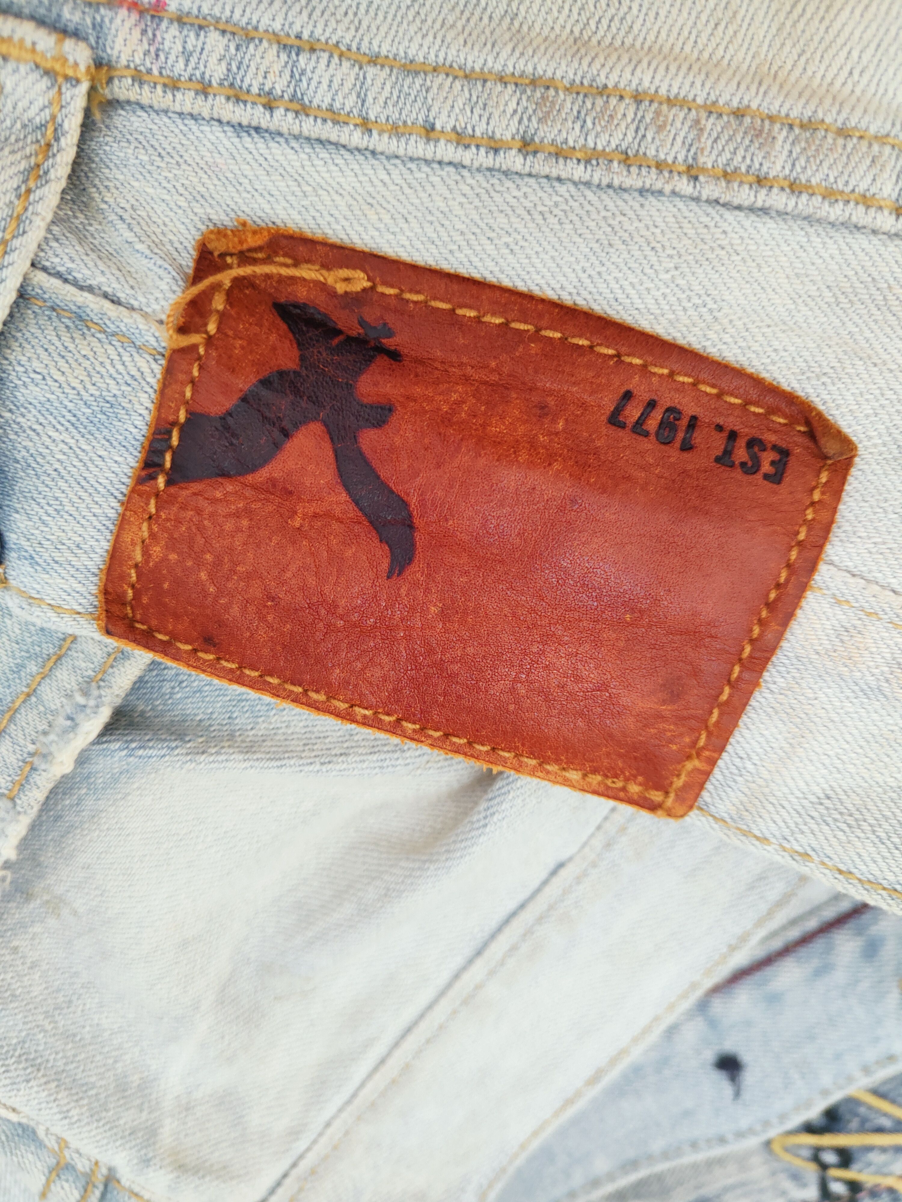 American Eagle Outfitters Vintage Blue Faded Distressed Ripped Jeans #W779 Size US 35 - 13 Thumbnail