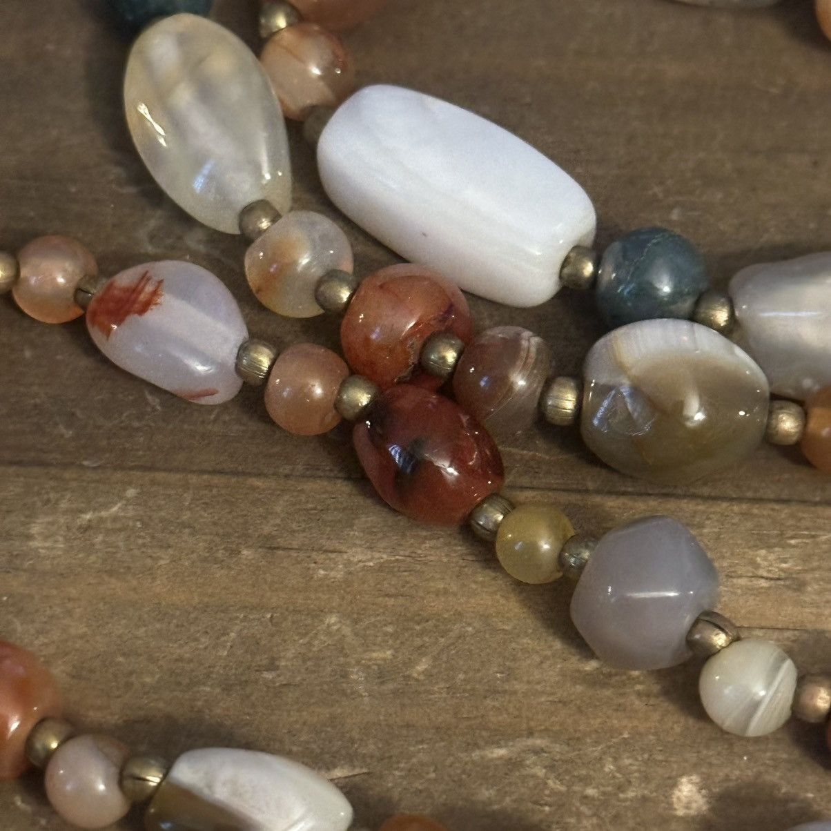 Vintage Vintage polished agate bead necklace Size ONE SIZE - 4 Thumbnail