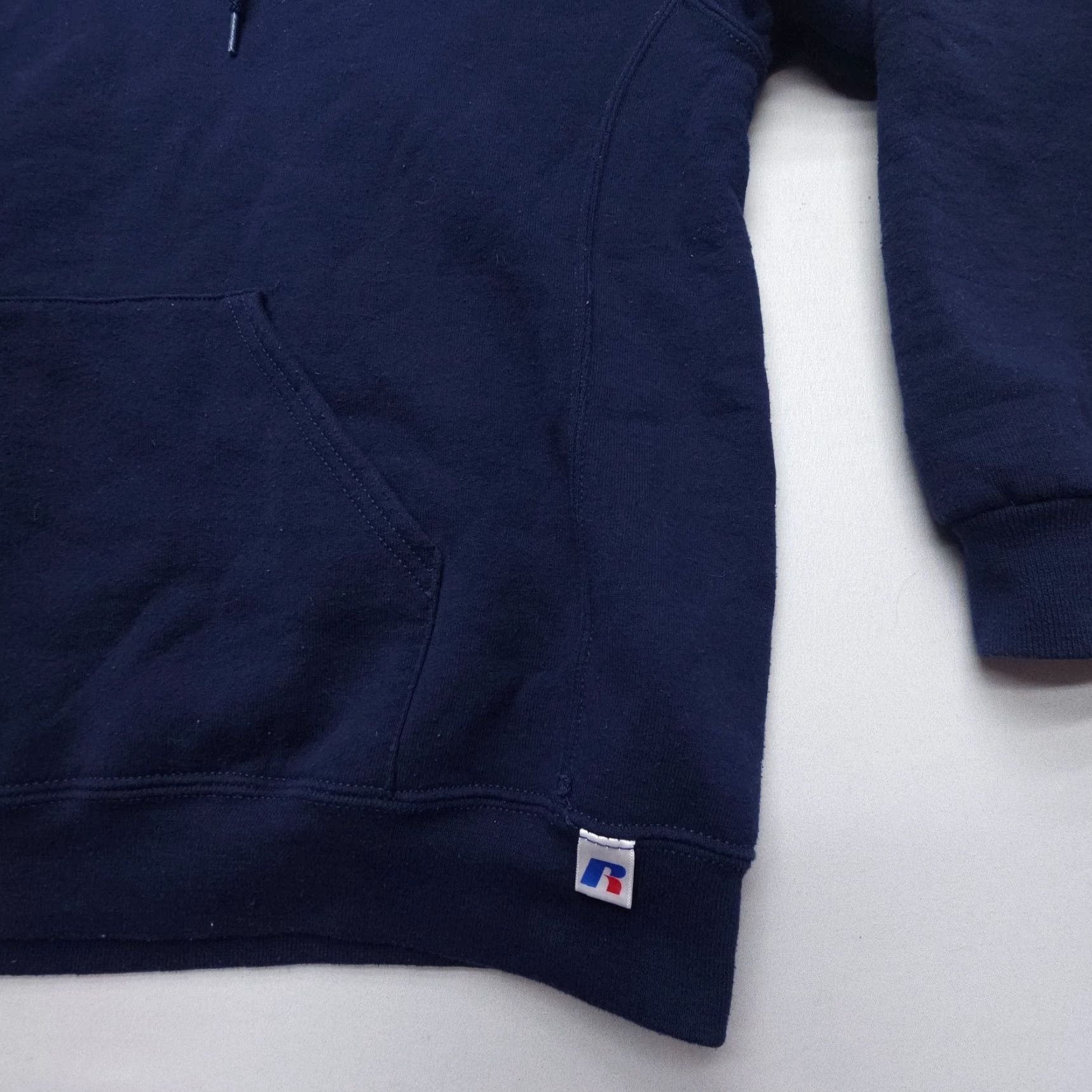 Russell Athletic VINTAGE Russell Athletic Hoodie Mens 2XL Blue 50 / 50 Hooded Sweatshirt 2000s Street Skate Sports All Seasons Fleece Logo Pullover Knit Sweatshirt Size US XXL / EU 58 / 5 - 5 Thumbnail