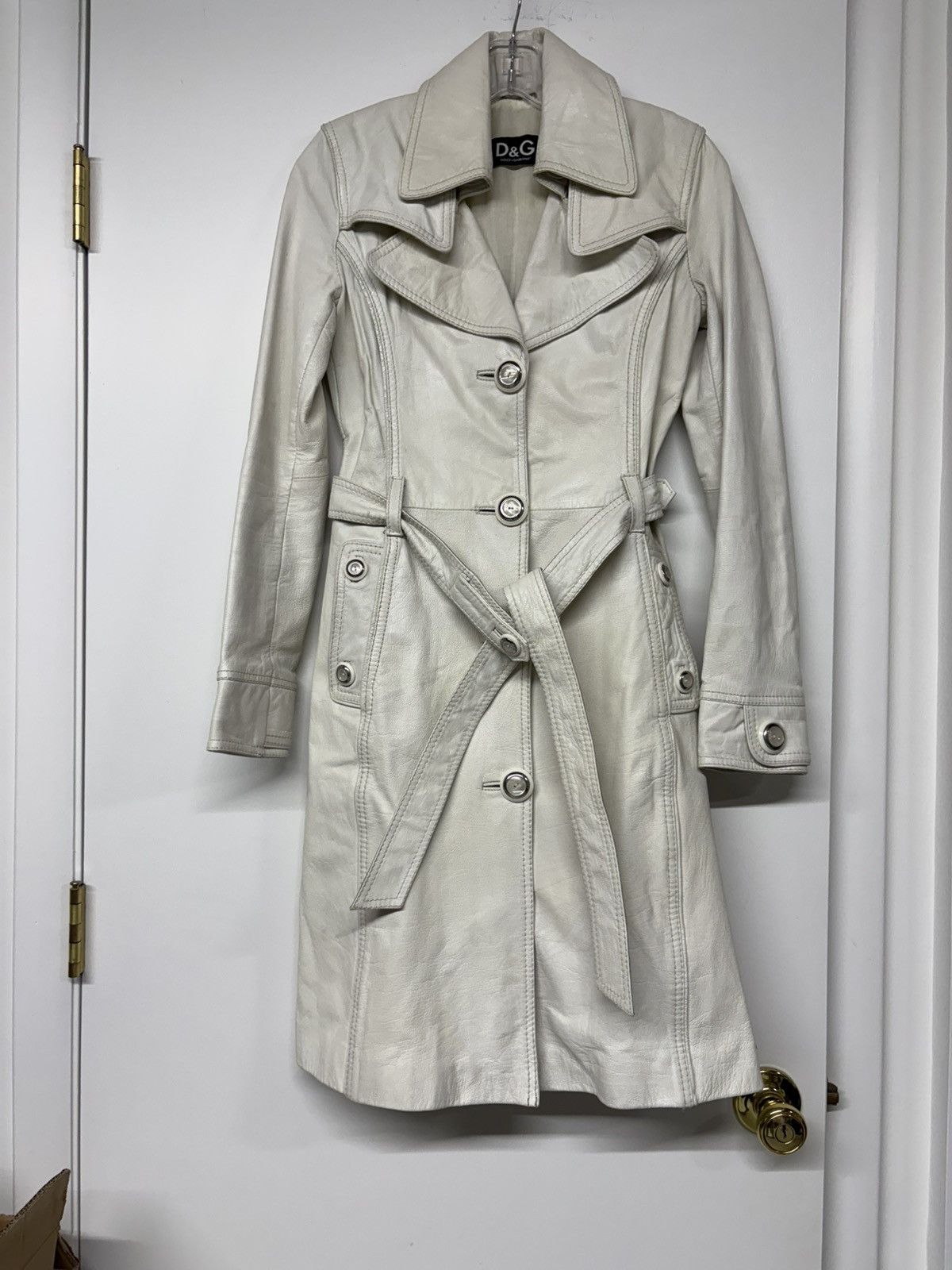 Dolce & Gabbana Dolce & Gabbana White Leather Coat SC0002/TELBO SZ 38 Size XS / US 0-2 / IT 36-38 - 1 Thumbnail