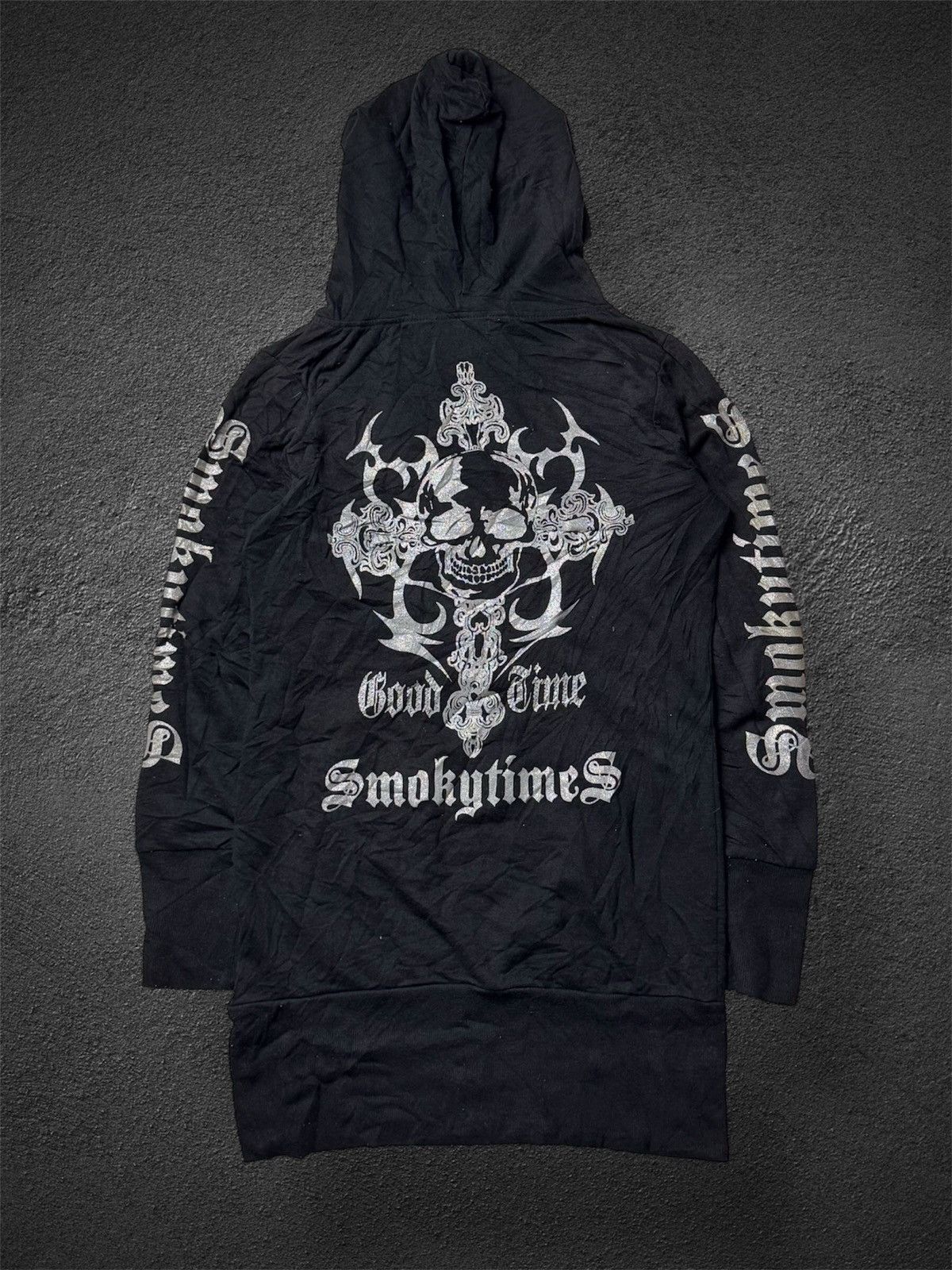 If Six Was Nine × Japanese Brand × Le Grande Bleu (L.G.B.) Japanese Hoodie Poem Skulls Crosses Smokytimes Size US S / EU 44-46 / 1 - 1 Thumbnail