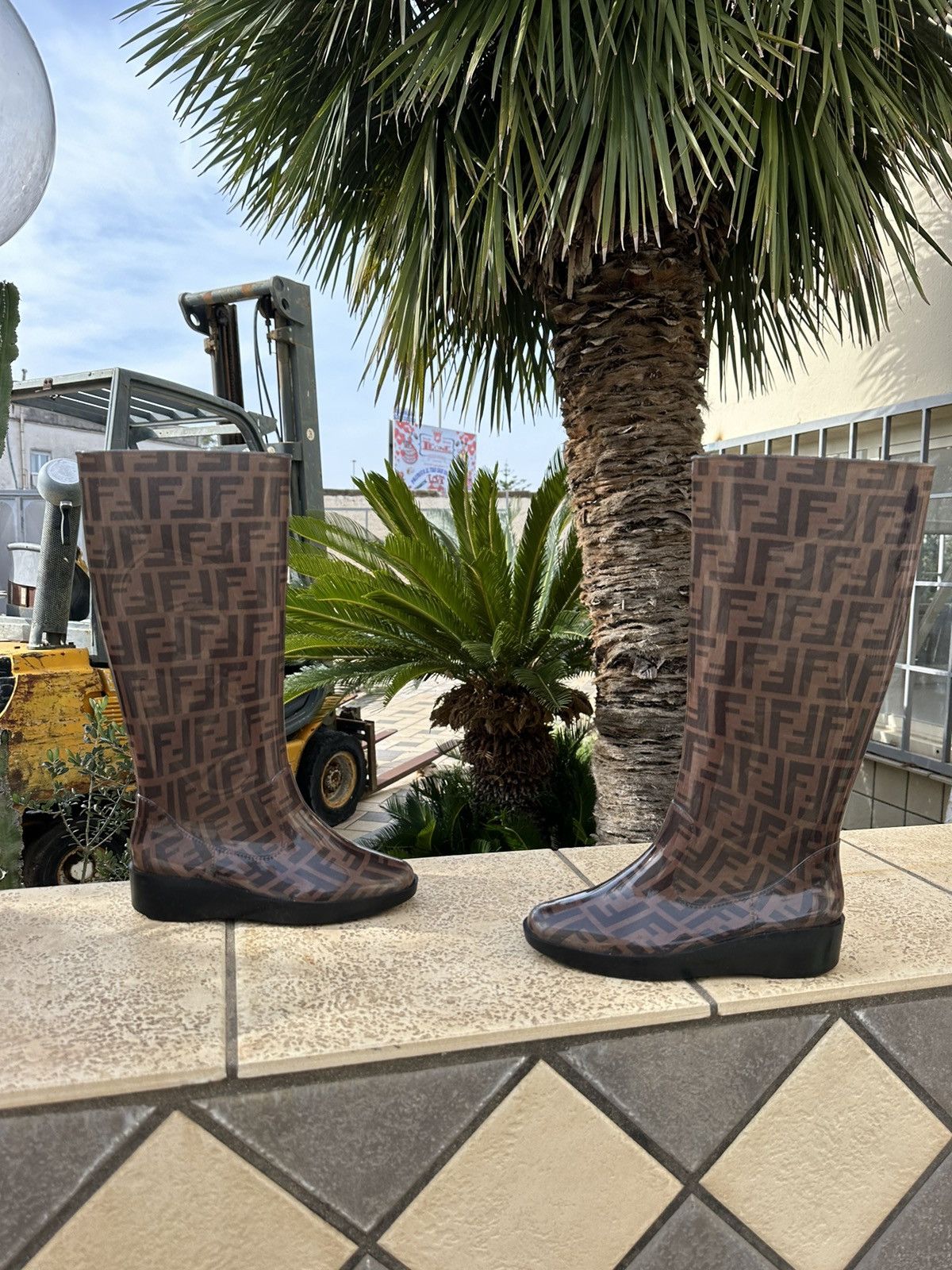 Fendi Fendi Monogram Rain Boots 37 size Size US 7 / IT 37 - 1 Thumbnail