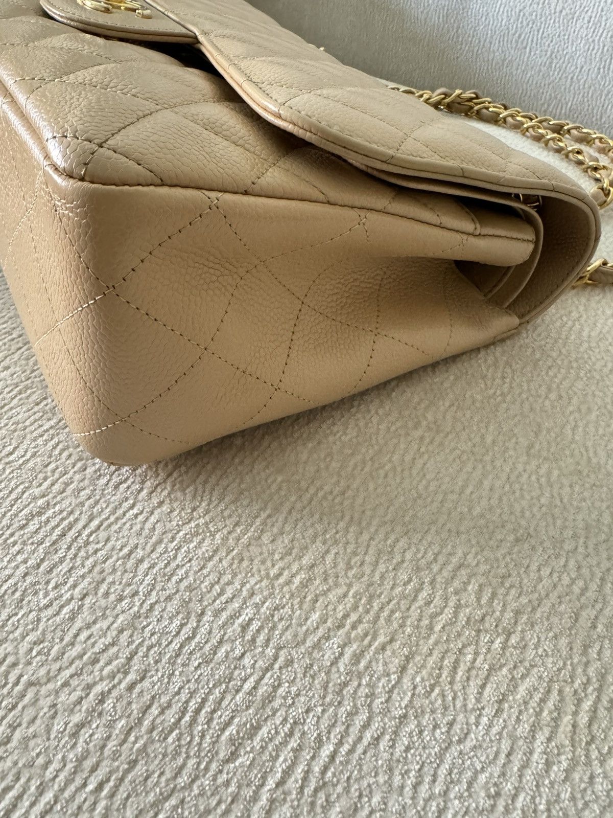 Chanel Chanel Caviar Quilted Jumbo Double Flap Beige Clair Size ONE SIZE - 4 Thumbnail