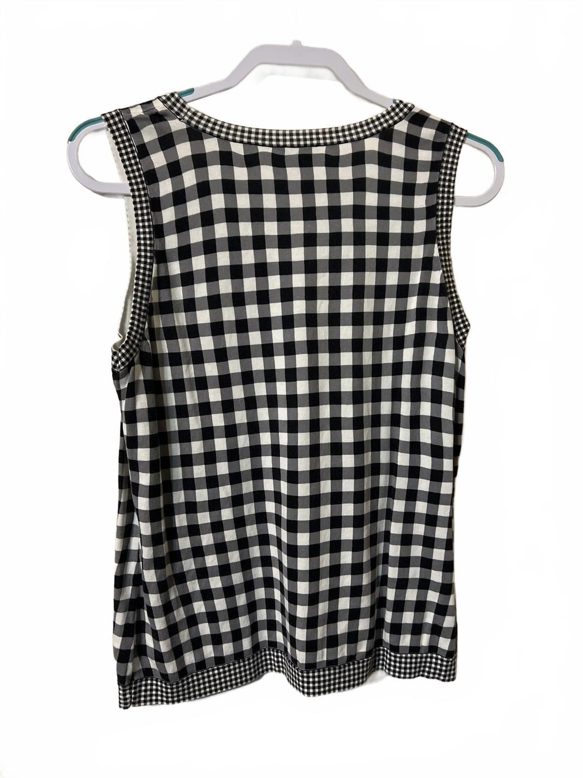 Other Talbots Black White Gingham Cardigan & Tank Coastal Grandma Size M / US 6-8 / IT 42-44 - 7 Thumbnail