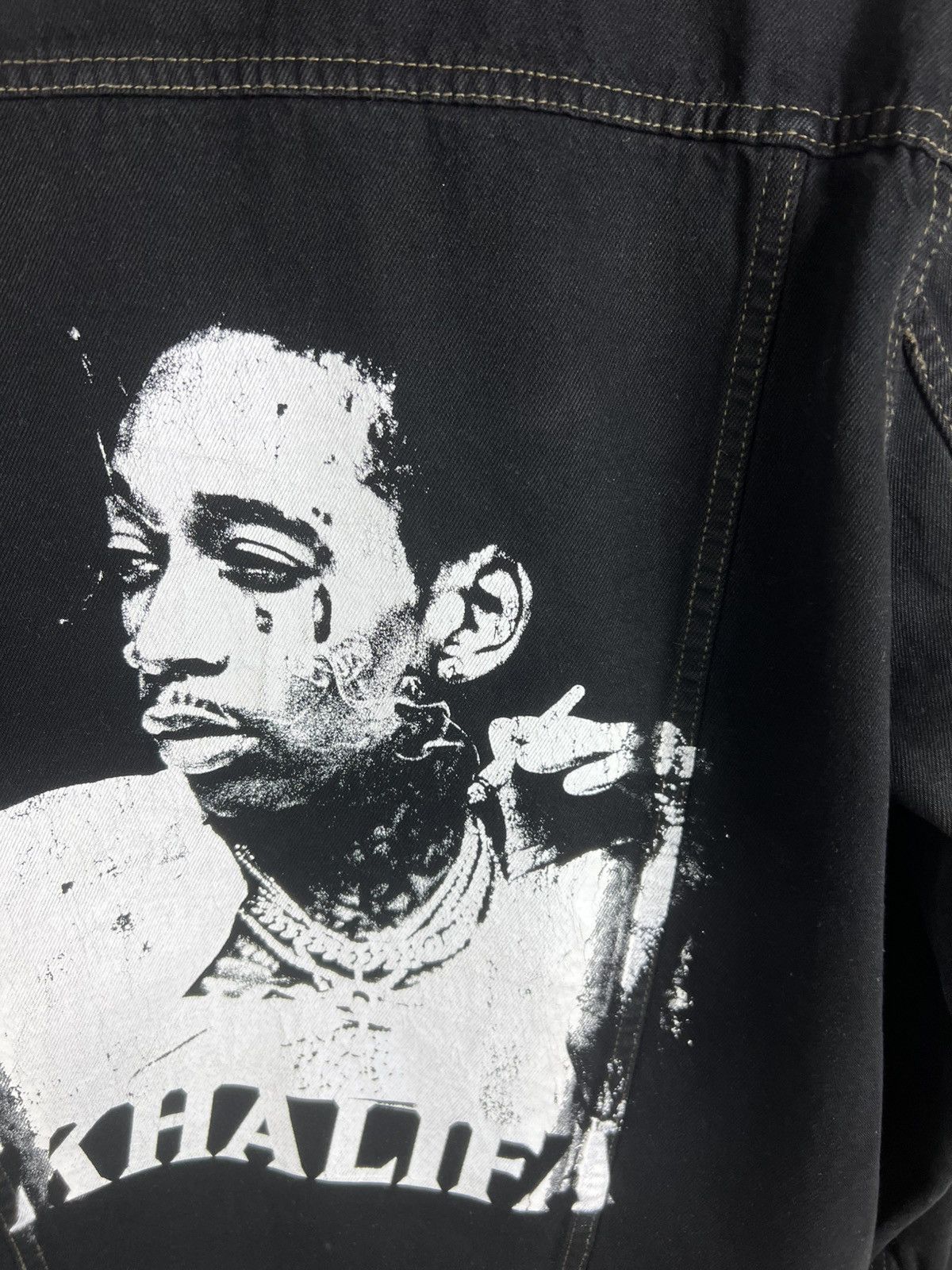 Wiz Khalifa Vintage Wiz Khalifa fan denim jacket print weed joint blunts Size US L / EU 52-54 / 3 - 13 Thumbnail