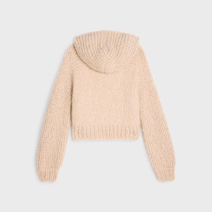 Celine o1bcso1str0824 Hooded Sweater In Cashmere Wool in Oatmeal Size XS / US 0-2 / IT 36-38 - 2 Thumbnail