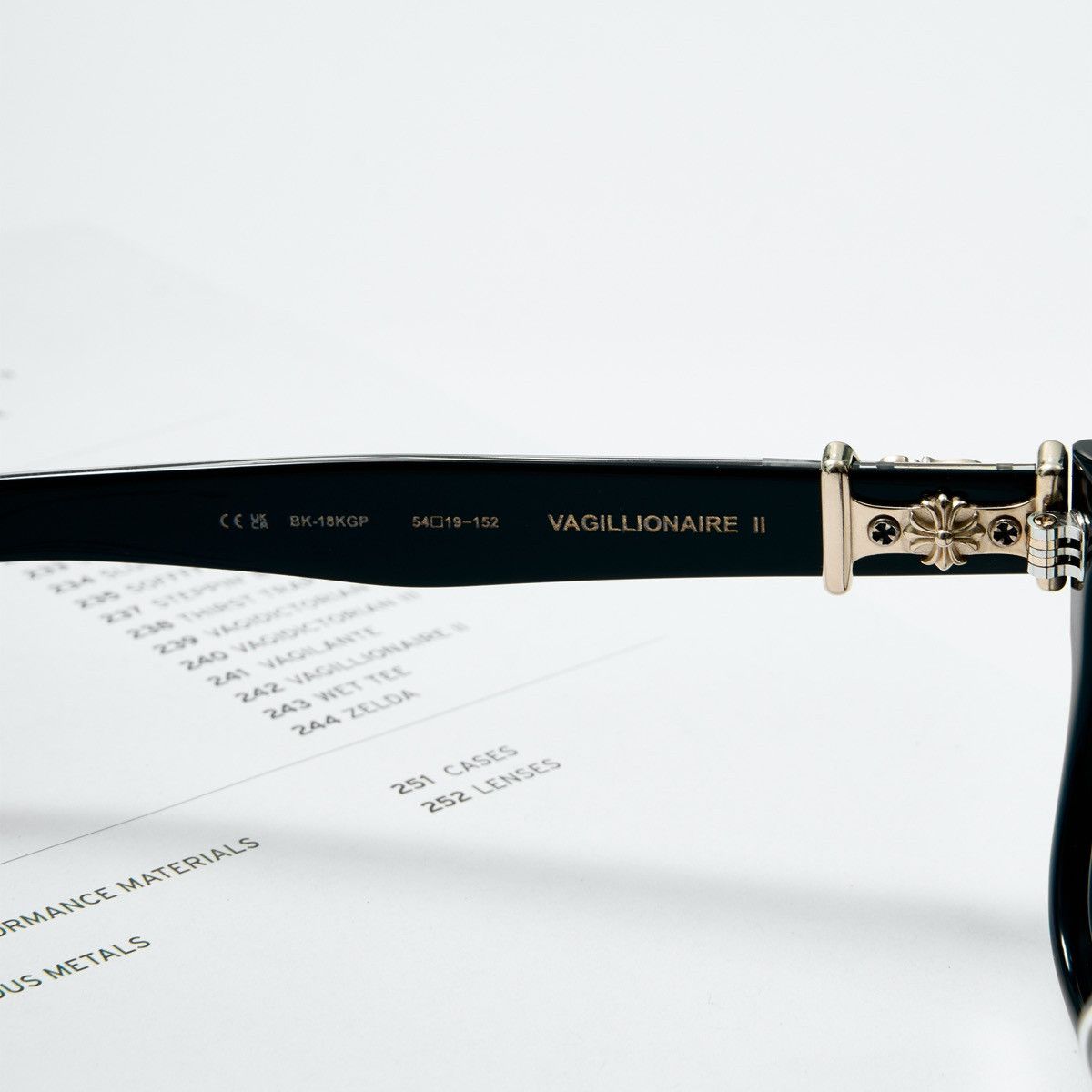 Chrome Hearts CHROME HEARTS VAGILLIONAIRE II BK - 18KGP DIAMOND 💎 GLASSES Size ONE SIZE - 6 Thumbnail