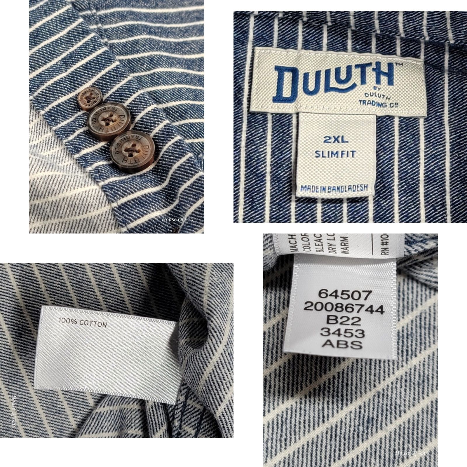 Vintage Duluth Free Swingin Flannel Slim Fit Shirt Abyss Blue Stripe 2XL Men’s Button-Up Size US XXL / EU 58 / 5 - 8 Thumbnail