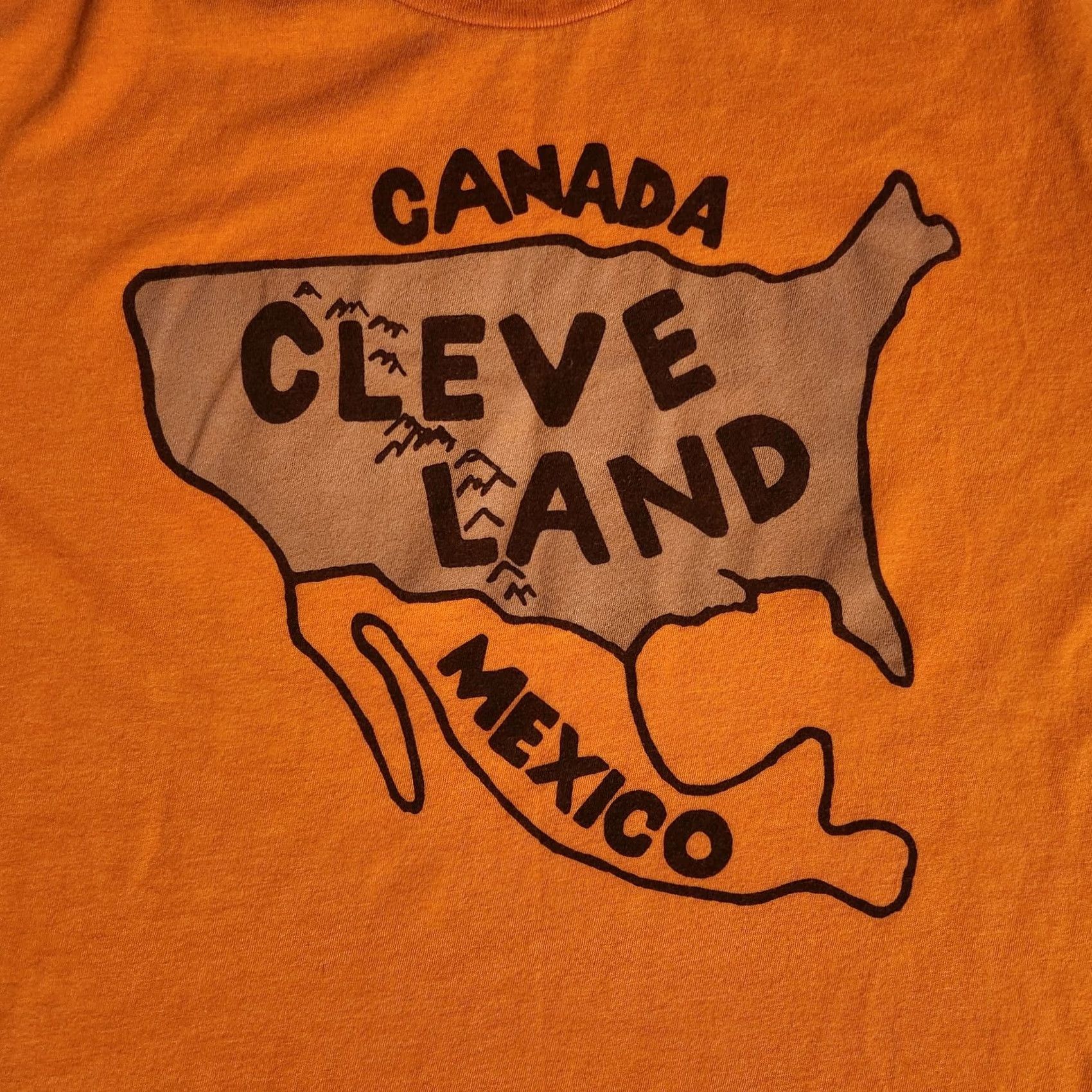 Vintage Homage Cleveland Nation Map T Tee Mens Large Orange Made In USA Browns Size US L / EU 52-54 / 3 - 3 Thumbnail