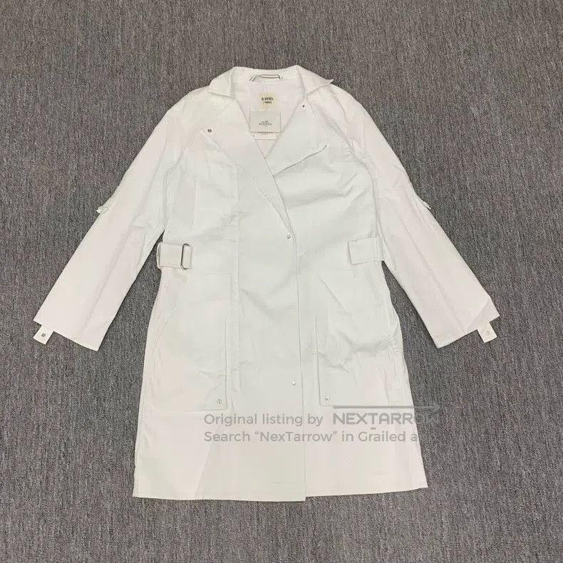 Hermes Hermes White Windbreaker Jacket Size XXS / US 00 / IT 34 - 1 Thumbnail