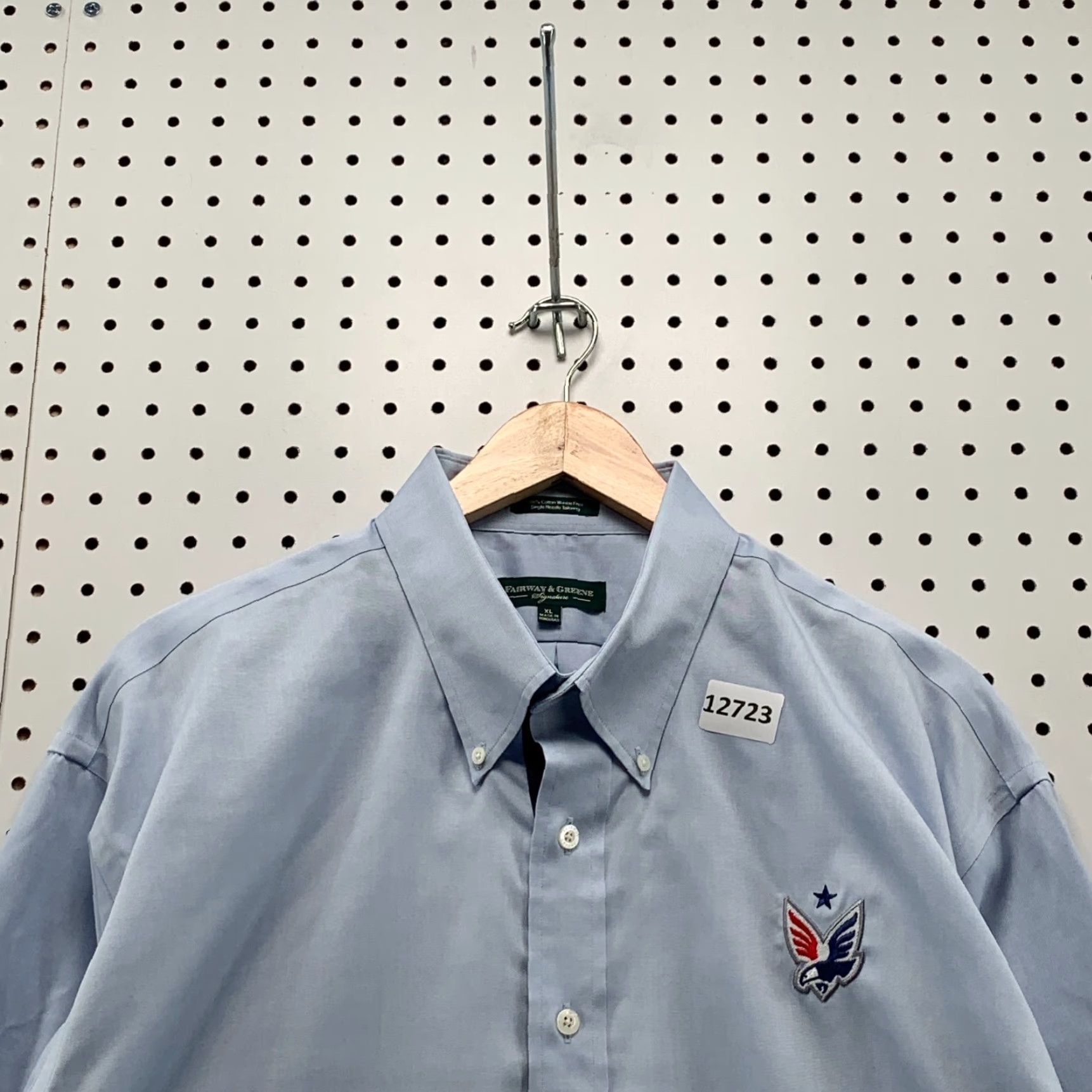 Needles VINTAGE Fairway & Greene Button-Up Shirt Blue Solid Extra Large Long Sleeve Sports Mens Size US XL / EU 56 / 4 - 5 Thumbnail