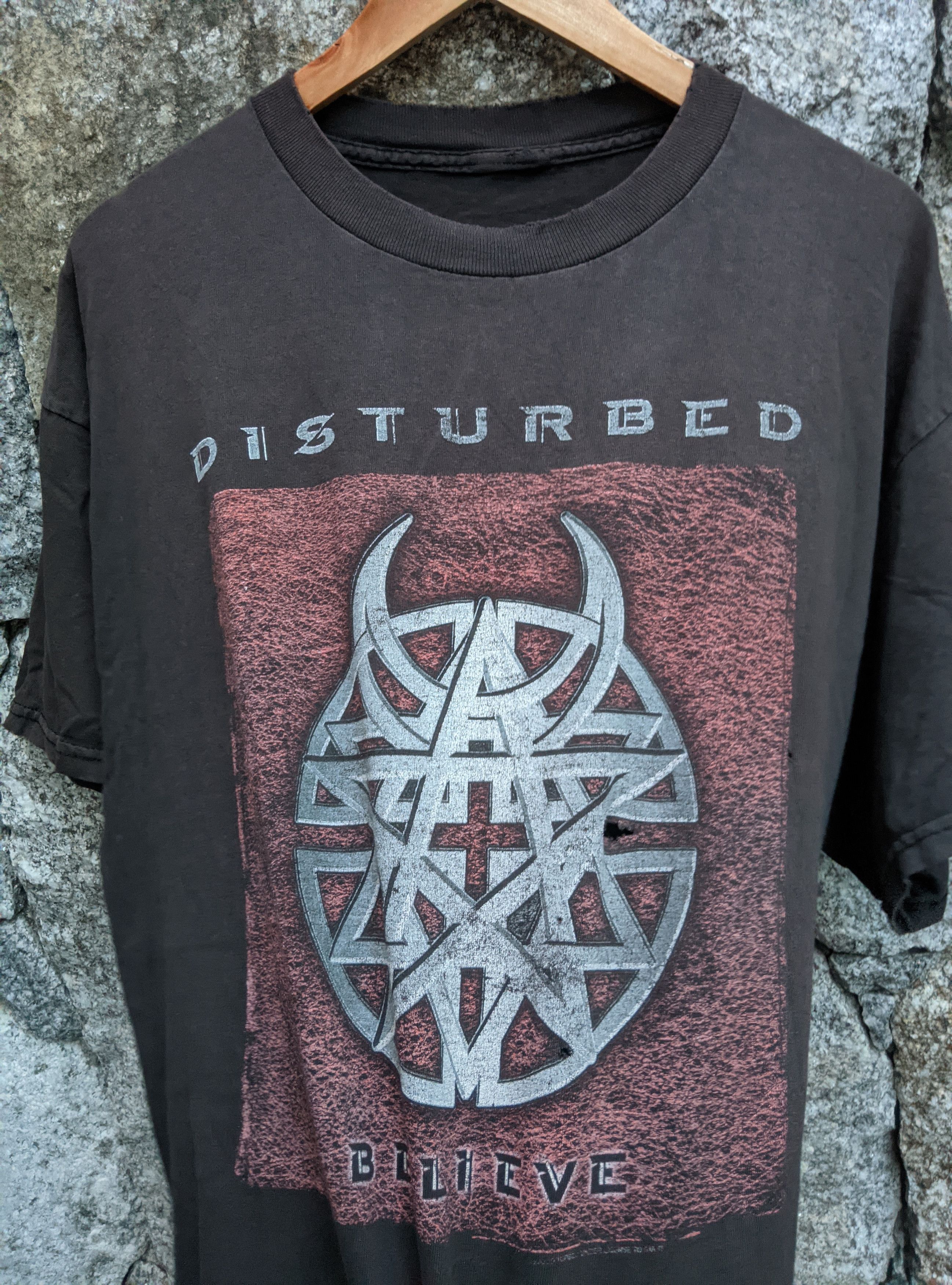Band Tees Vintage 2002 thrashed disturbed believe sun faded erd Size US XL / EU 56 / 4 - 2 Thumbnail