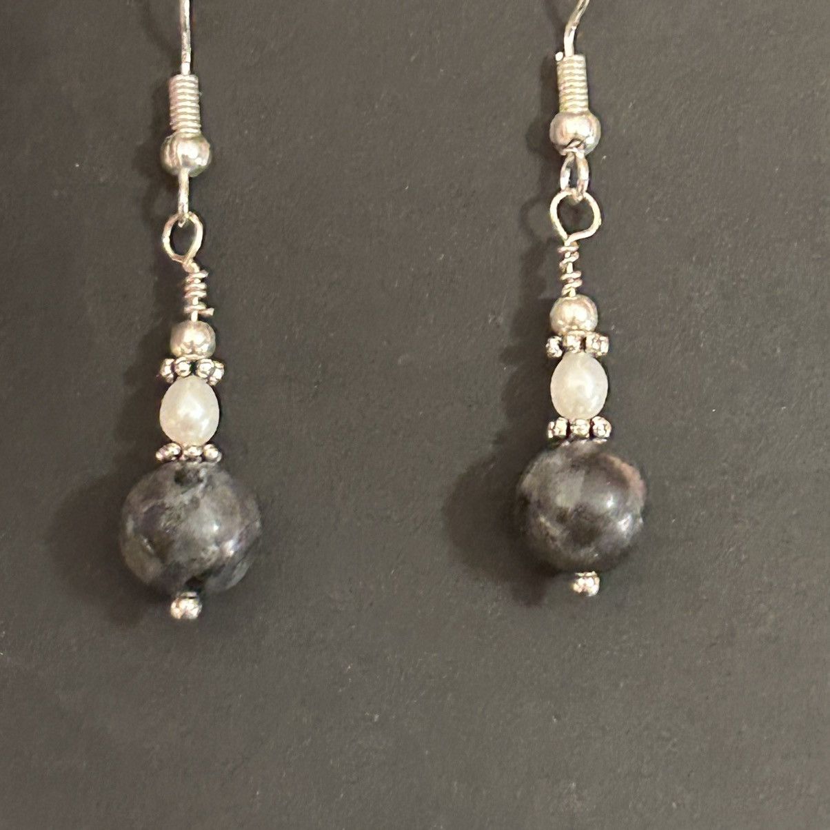 Handmade Handcrafted genuine 8mm larvikite genuine pearl set Size ONE SIZE - 8 Thumbnail