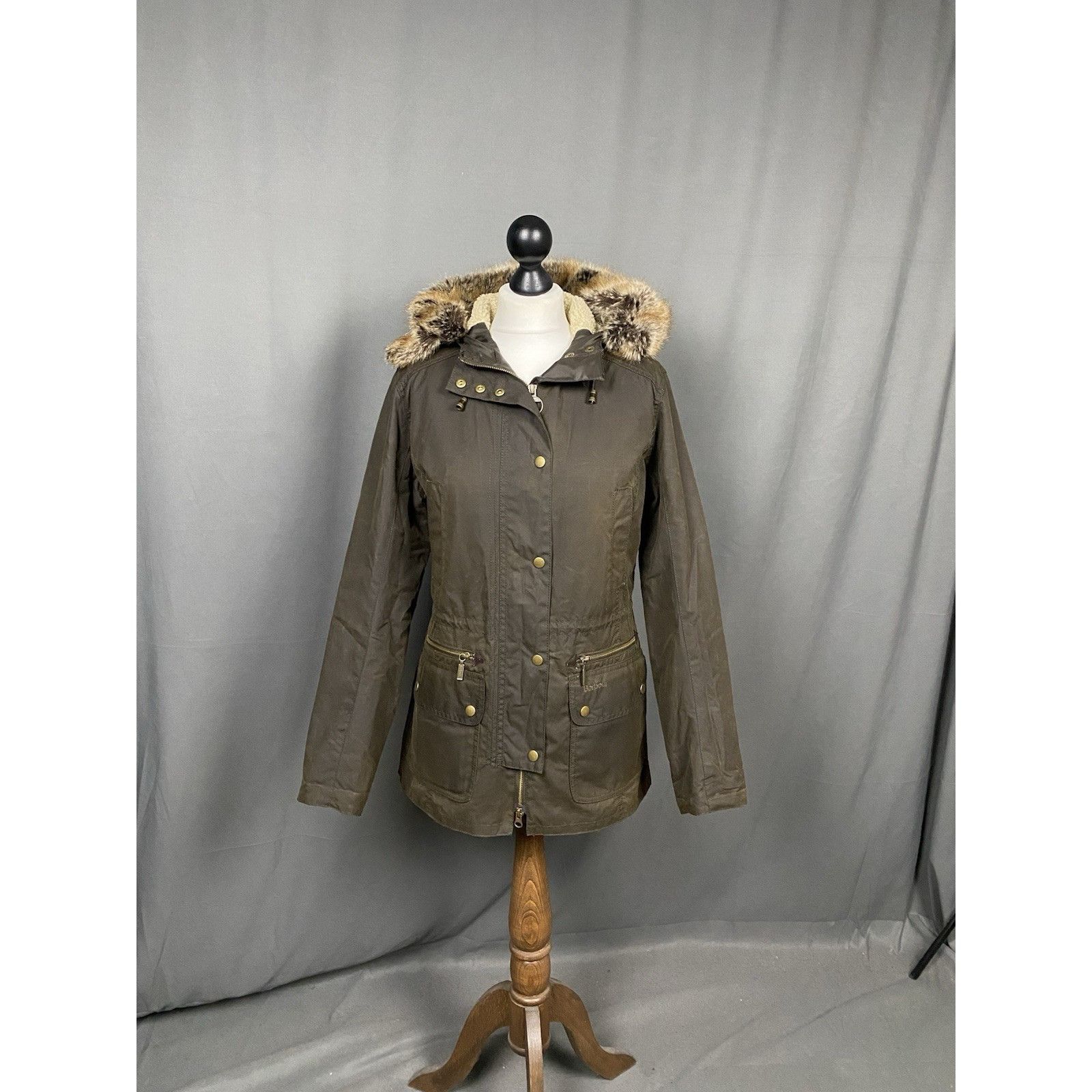 Barbour Barbour Kelsall Women's Green Waxed Hooded Parka Jacket Size Size M / US 6-8 / IT 42-44 - 2 Thumbnail
