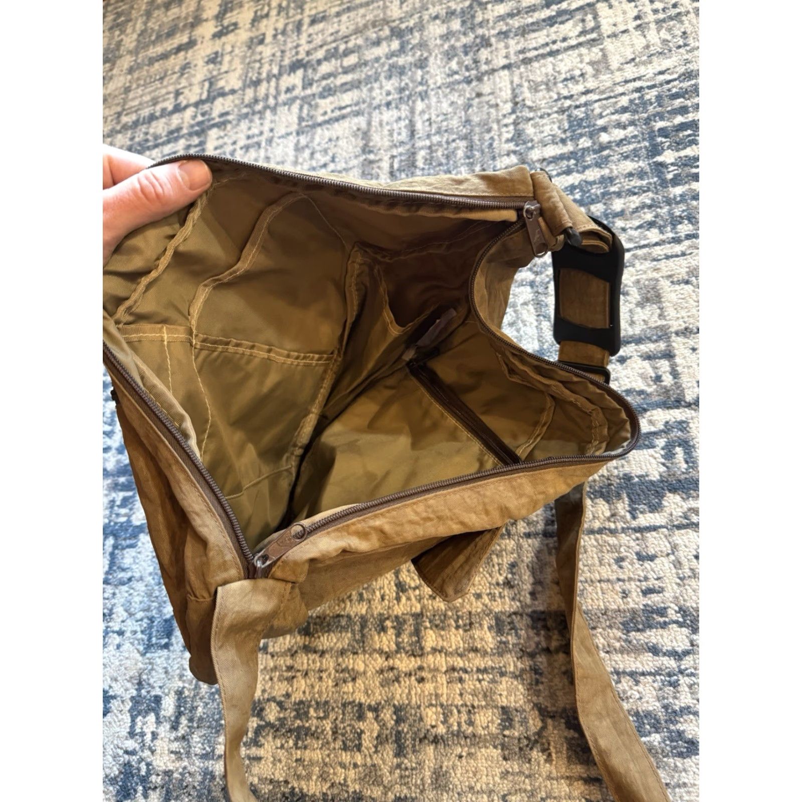 Vintage VINTAGE AmeriBag Sling Bag Backpack Brown Nylon UNISEX Adults Large 19" 13x6x19 Outdoor Hiking Camping Nylon Lined Textured Size ONE SIZE - 6 Thumbnail