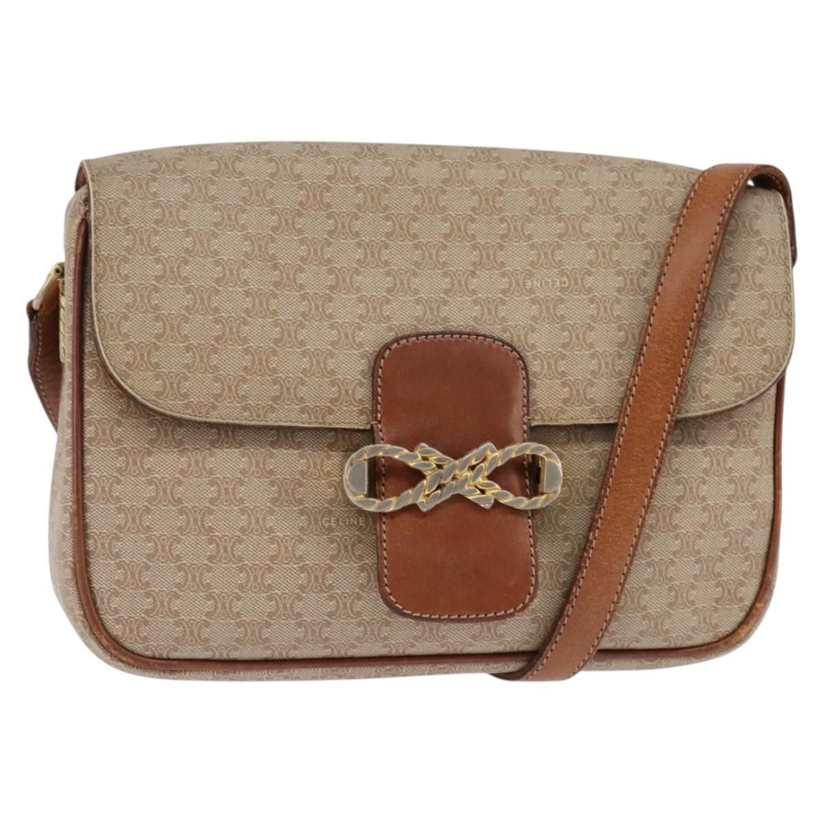 Celine CELINE Macadam Canvas Shoulder Bag Pvc Beige Gold Size ONE SIZE - 1 Thumbnail