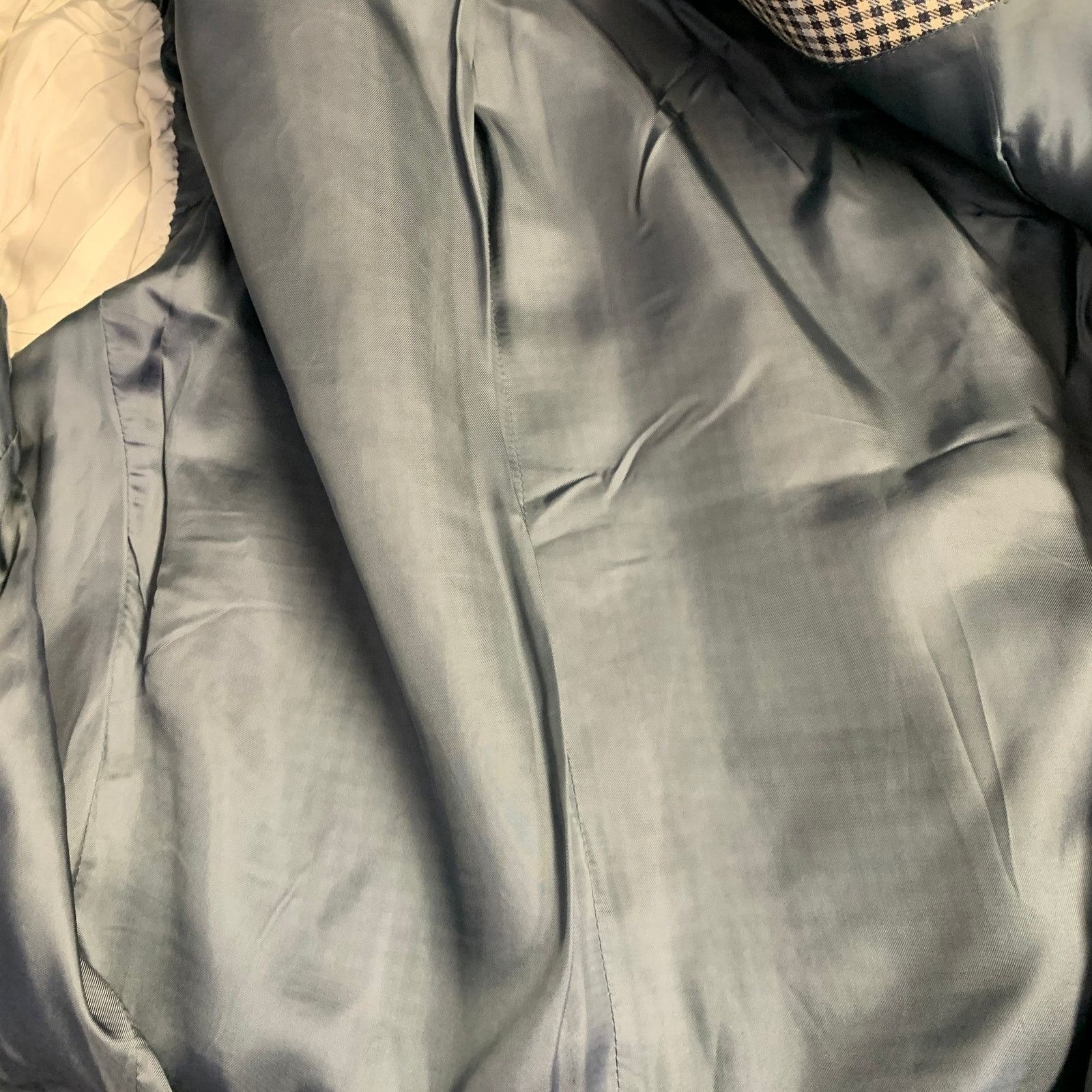Canali CANALI White Black Checkered Wool Silk Linen Sport Coat Size 44R - 10 Thumbnail