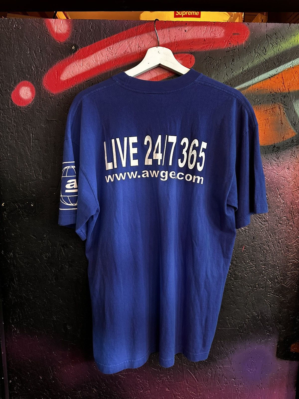 A$AP Rocky × AWGE AWGE Asap Rocky Live 24/7 365 Oversized T blue Size US M / EU 48-50 / 2 - 2 Thumbnail