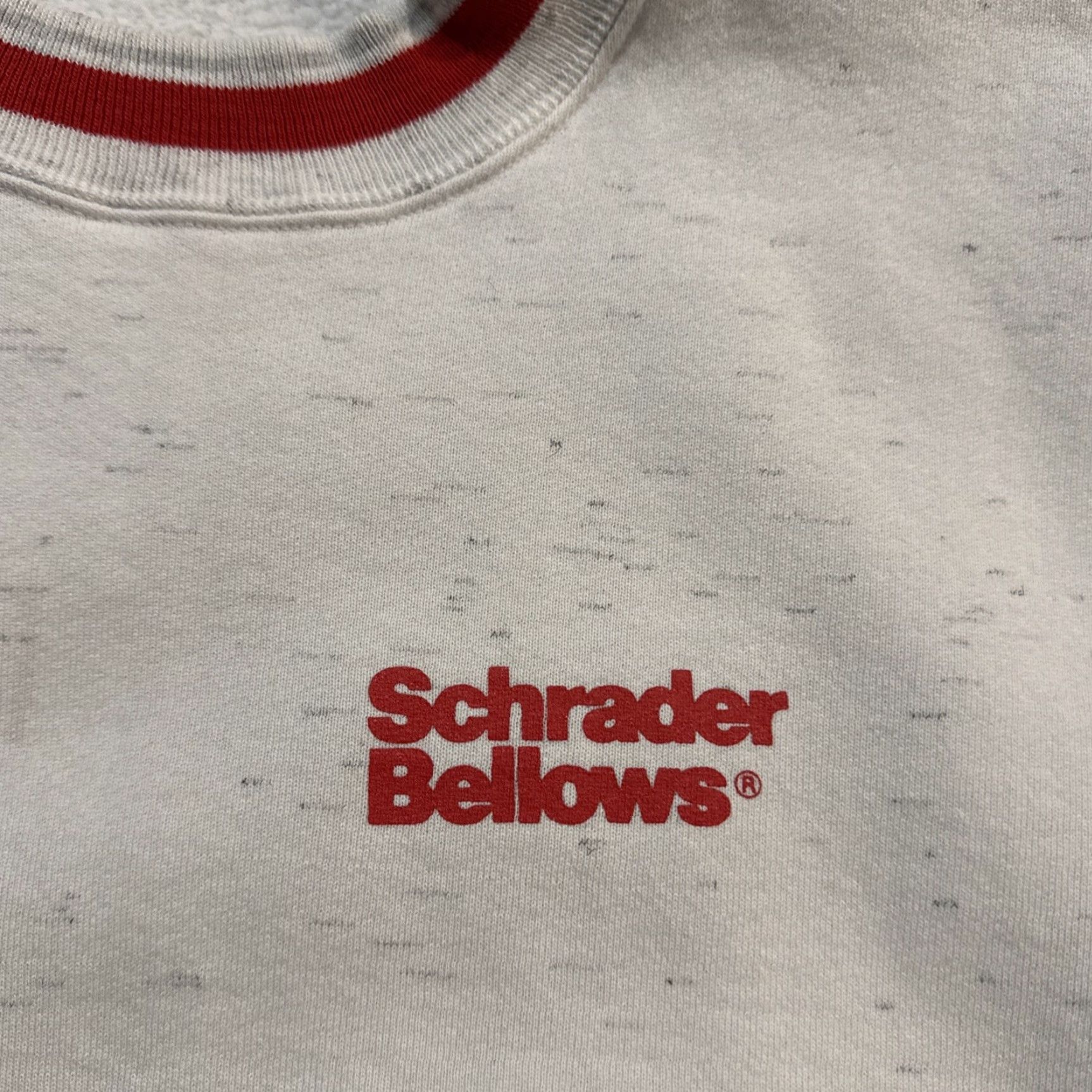 Vintage VINTAGE 90s Oneita L Schrader Bellows White Crewneck Sweatshirt AS-IS Men’s Large Stained Pullover Size US L / EU 52-54 / 3 - 4 Thumbnail