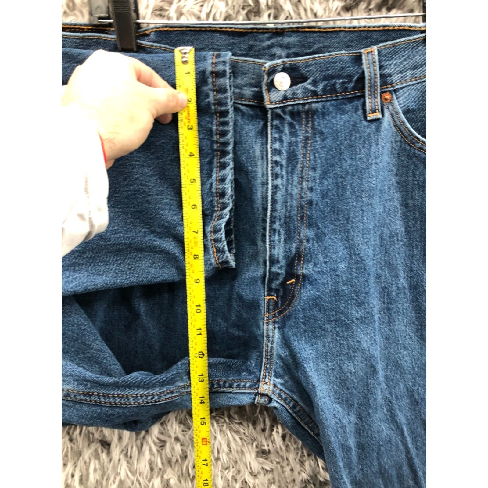 Levi's Levi's 505 Jeans Men Regular Mid Rise Dark Wash Blue Denim 40x32 Straight 5-Pocket Size US 40 / EU 56 - 4 Thumbnail
