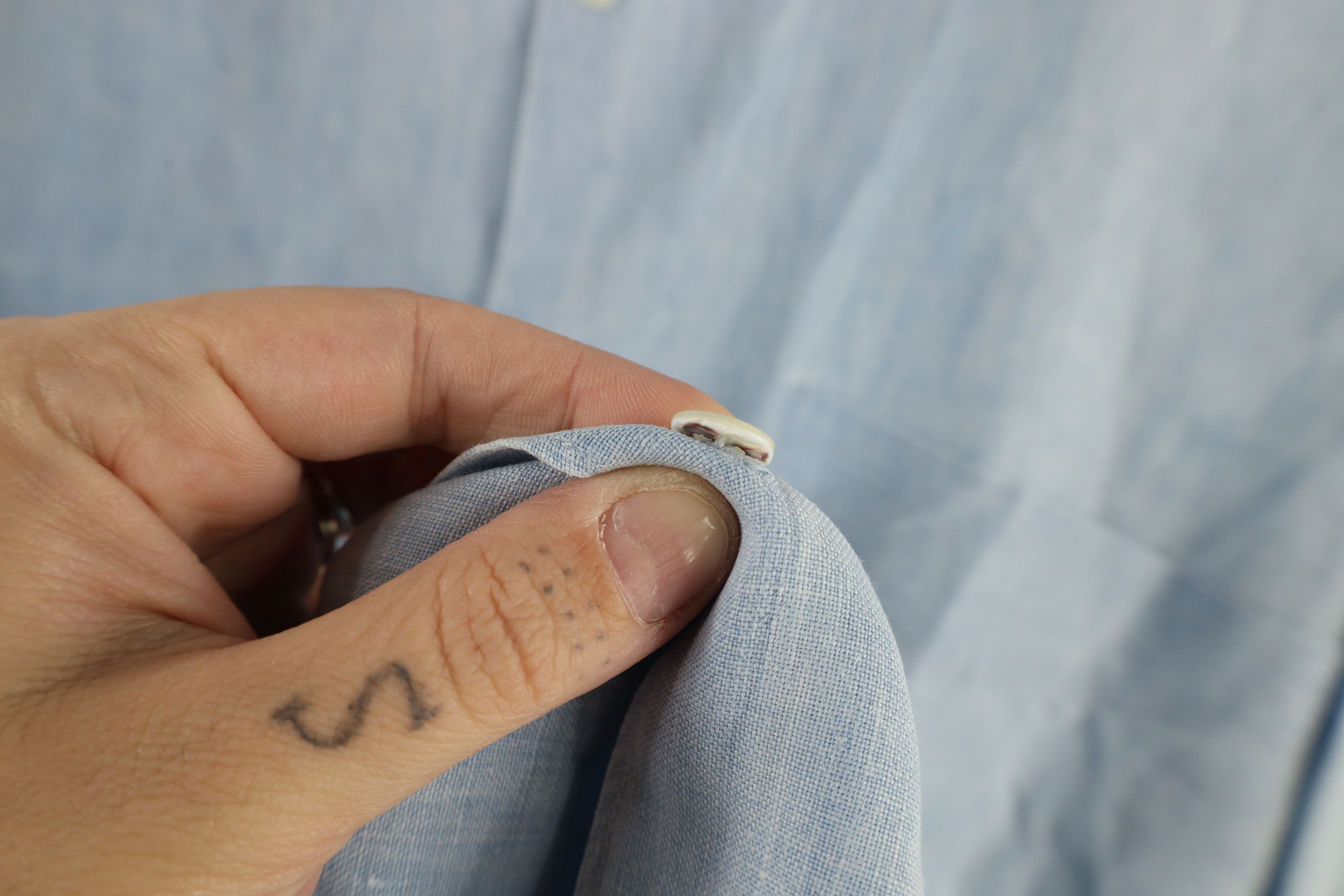 Banana Republic × Vintage Vintage 90s Banana Republic Fit Linen Button Shirt Blue Size ONE SIZE - 5 Thumbnail