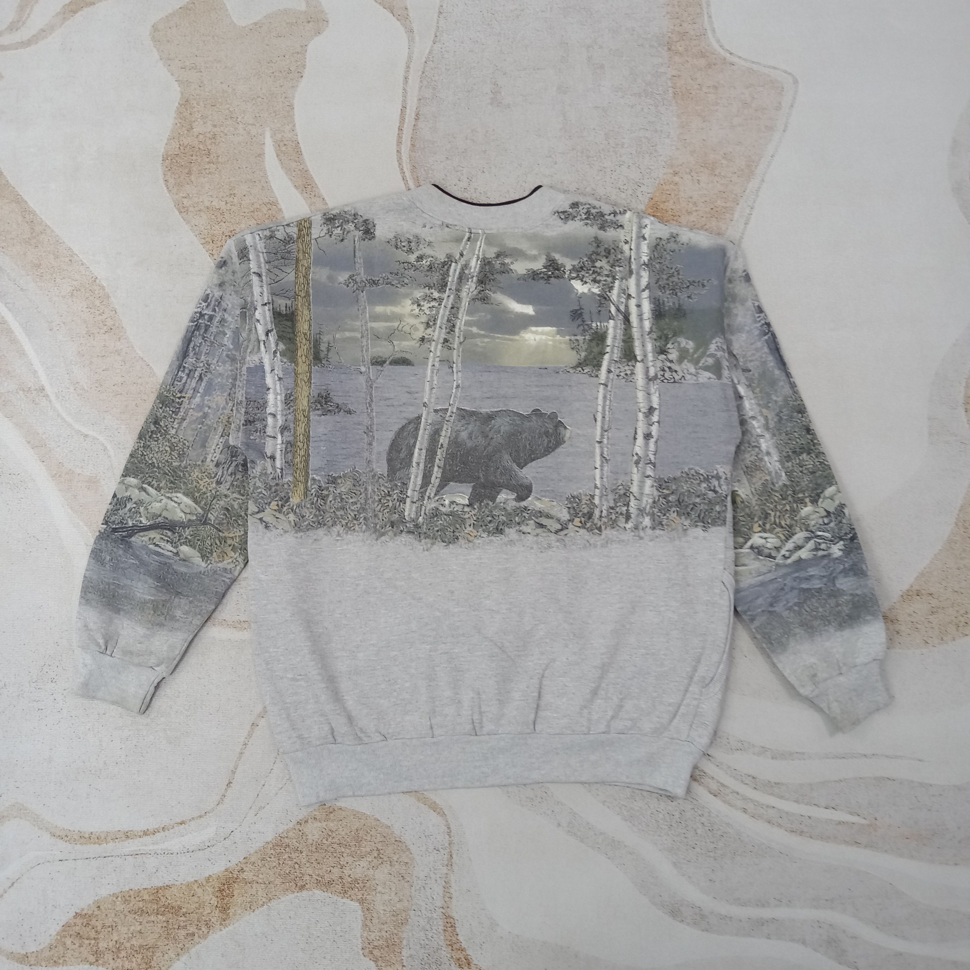 Vintage Aitisans Nature Winter Bear Sweatshirt C262N7 Size US M / EU 48-50 / 2 - 5 Thumbnail